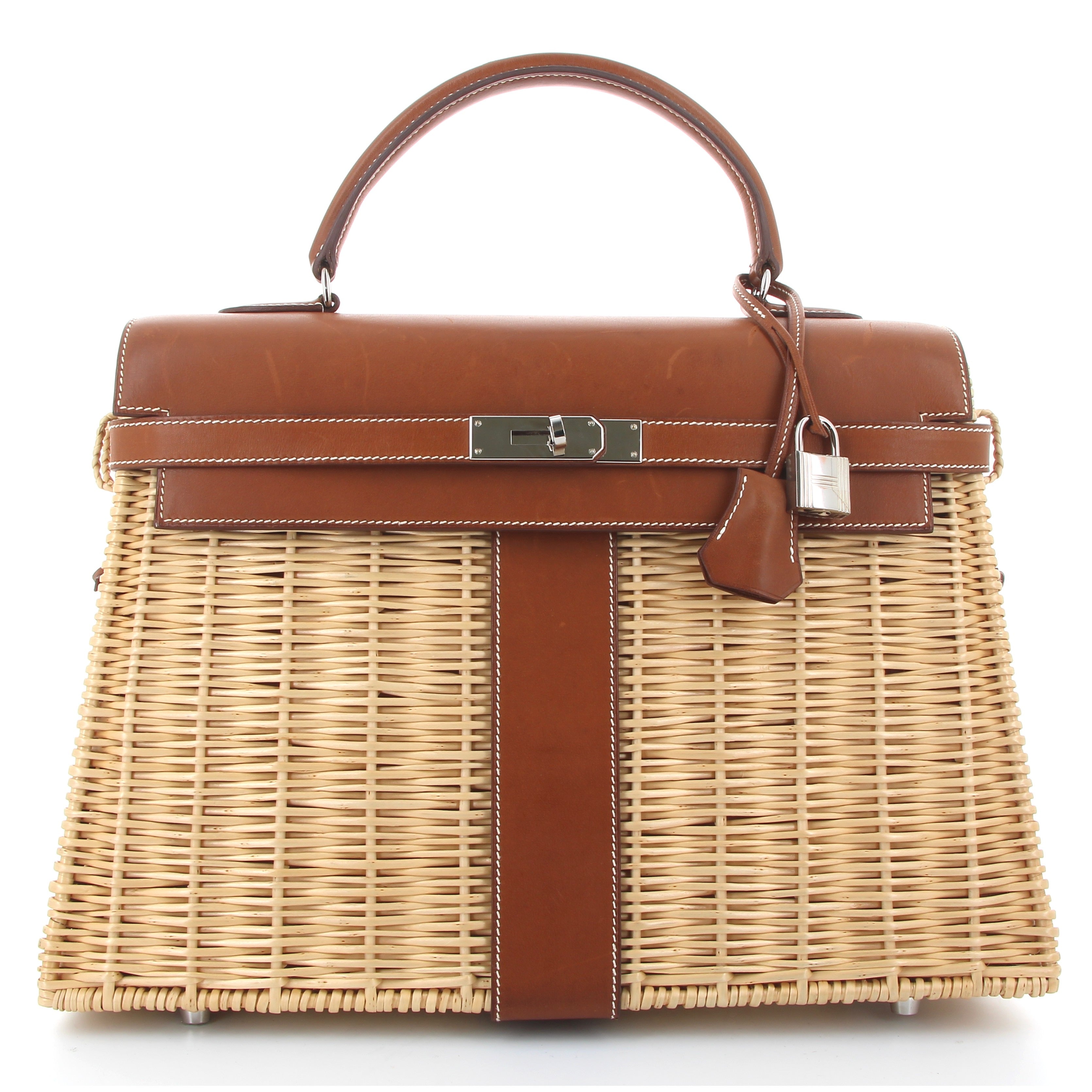 Hermès Kelly 35 Picnic Barenia Fauve PHW Limited Edition – Square N Excellent condition