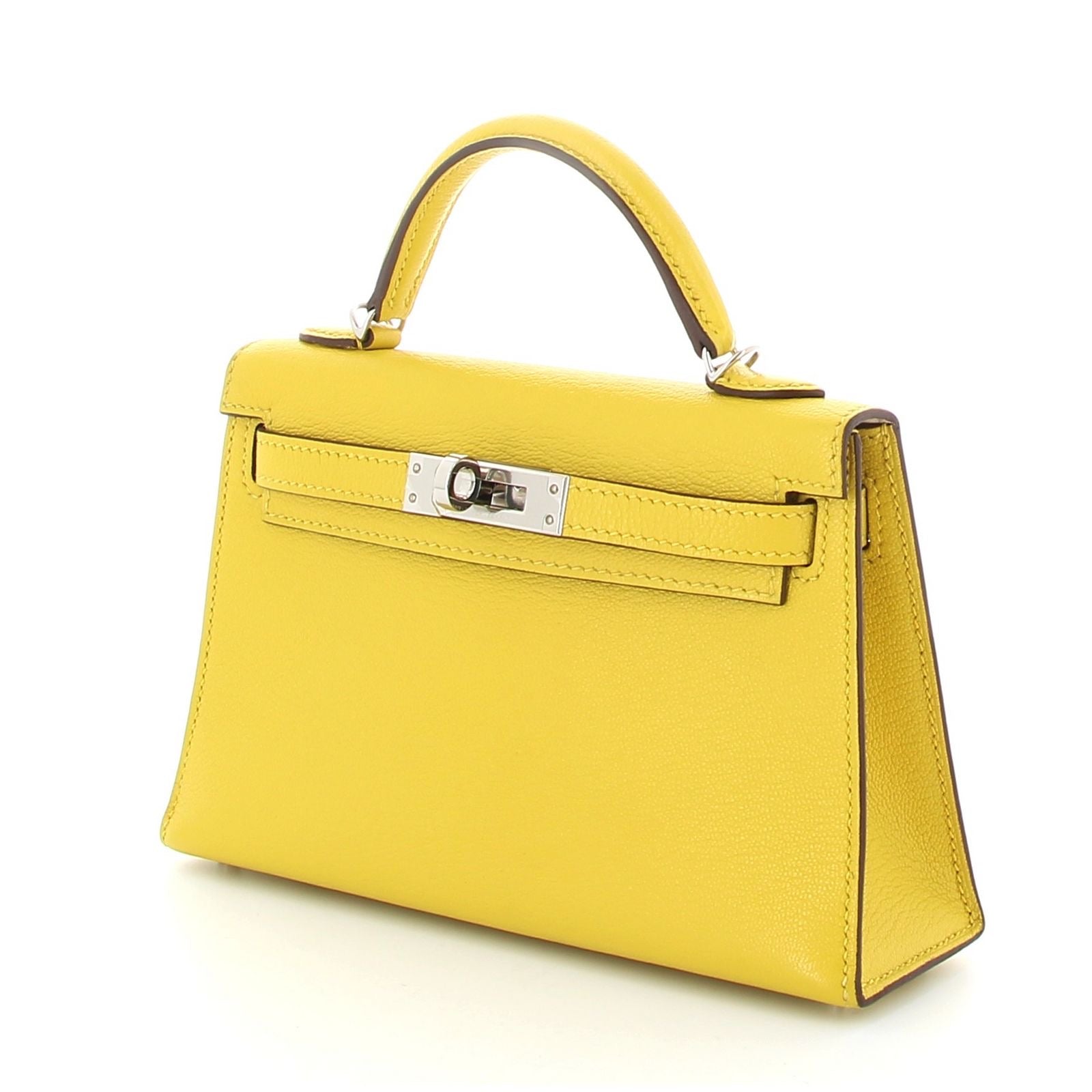 Hermès Kelly 20 Sellier Verso – Jaune Naples / Beton Chevre Leather | U Stamp