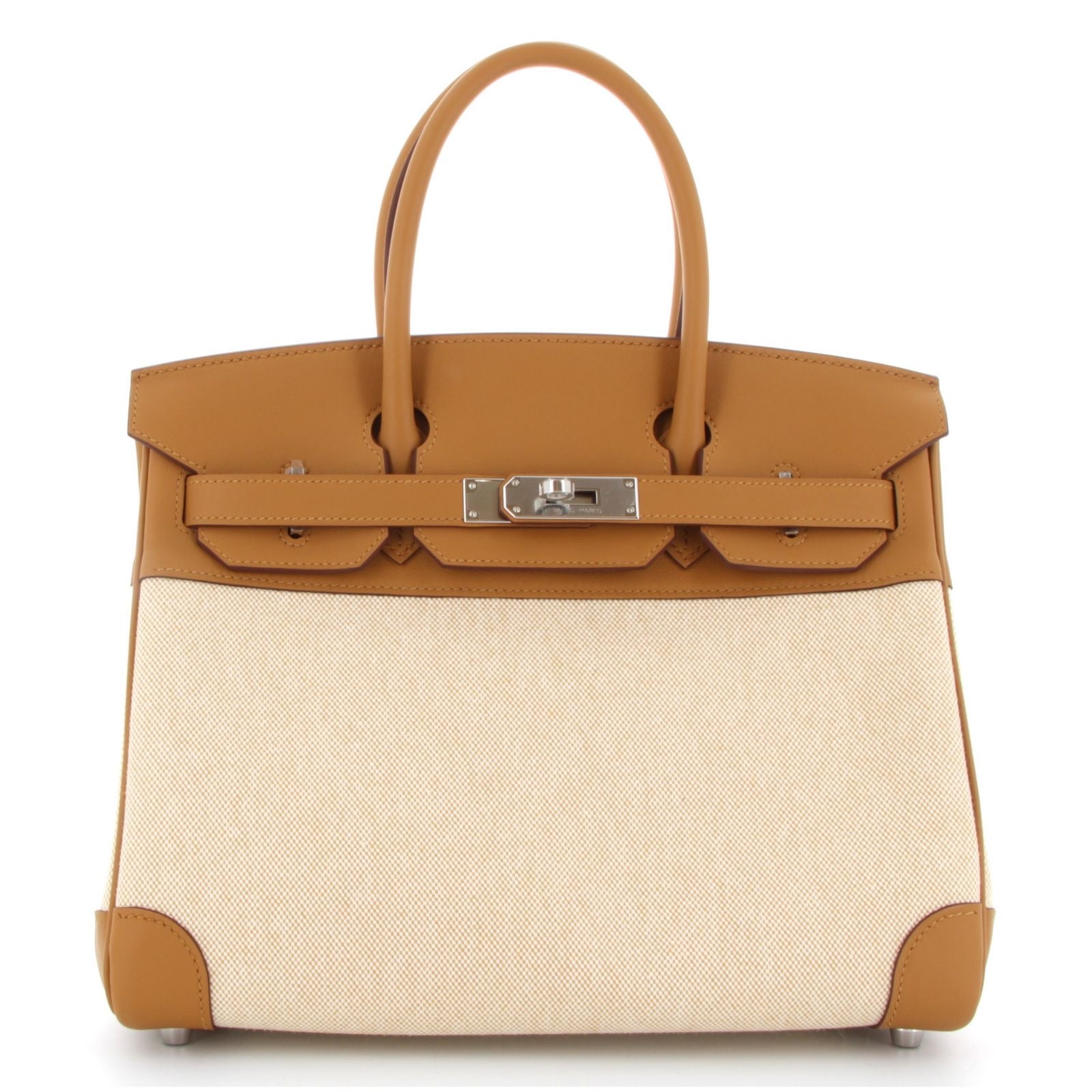 Hermès Birkin 30 – Toile & Swift Sesame Palladium Hardware G Stamp 2026