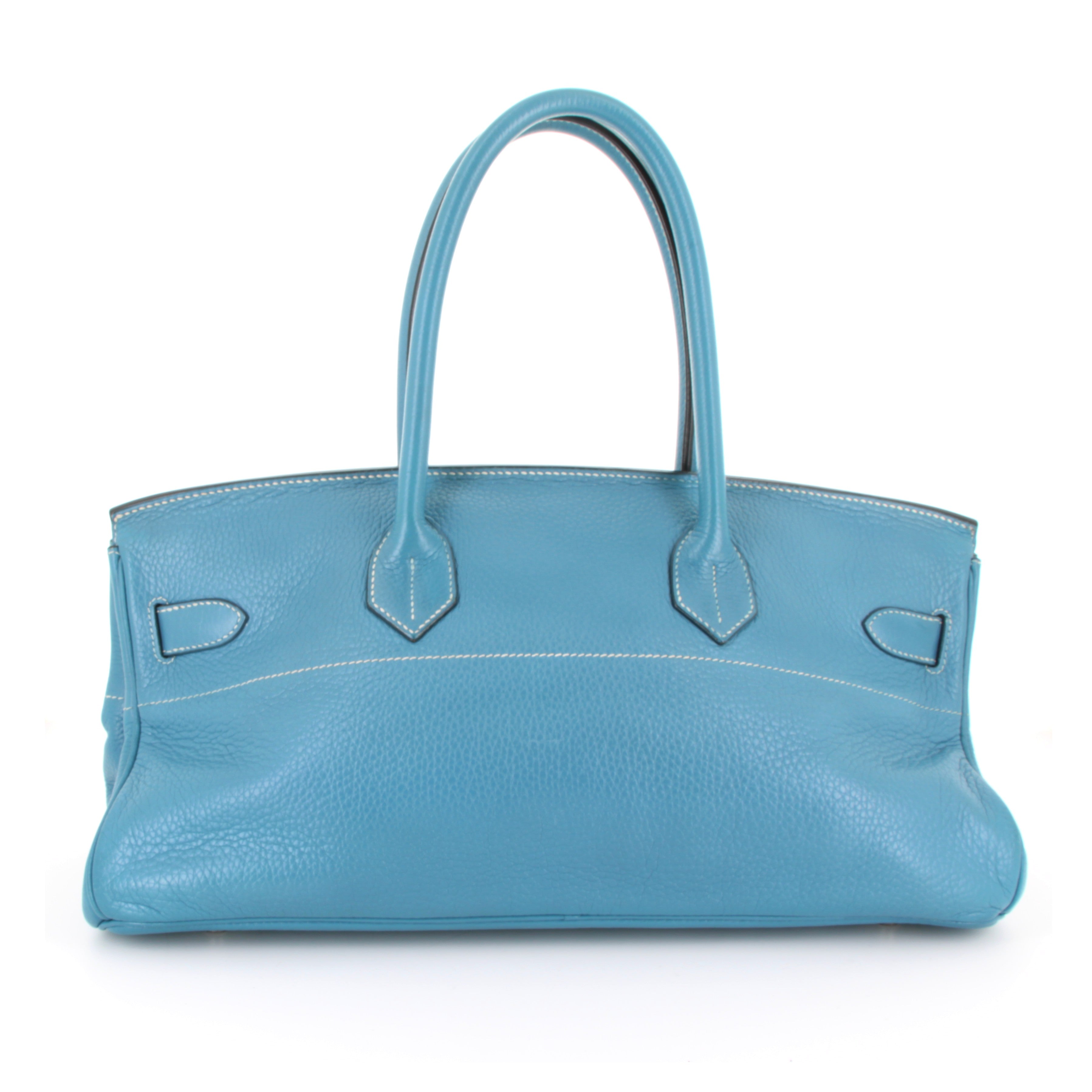 HERMES Shoulder Birkin Bleu Jean Taurillion Clemence Palladium Hardwear