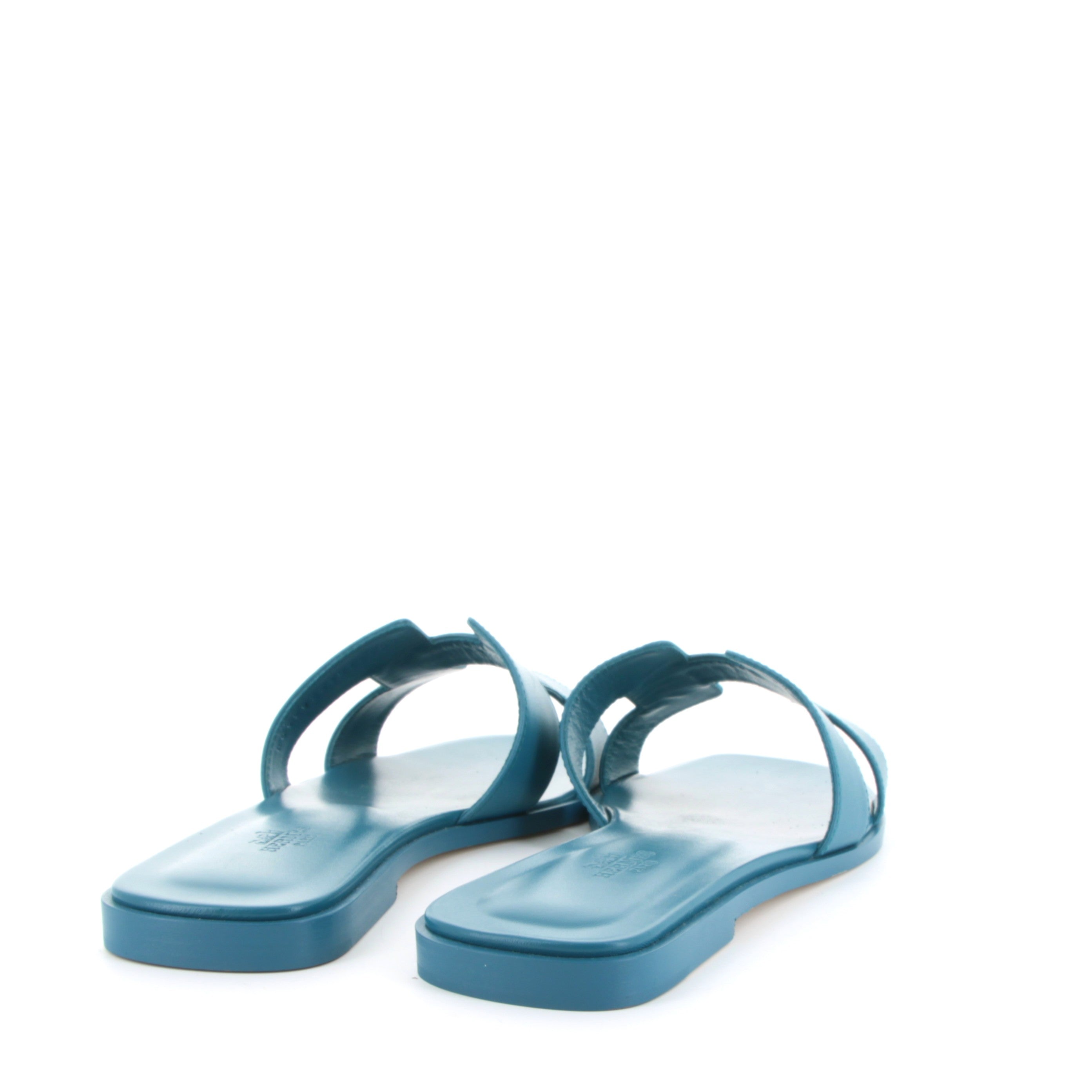 HERMES Oran Sandals Bleu Iroise Swift