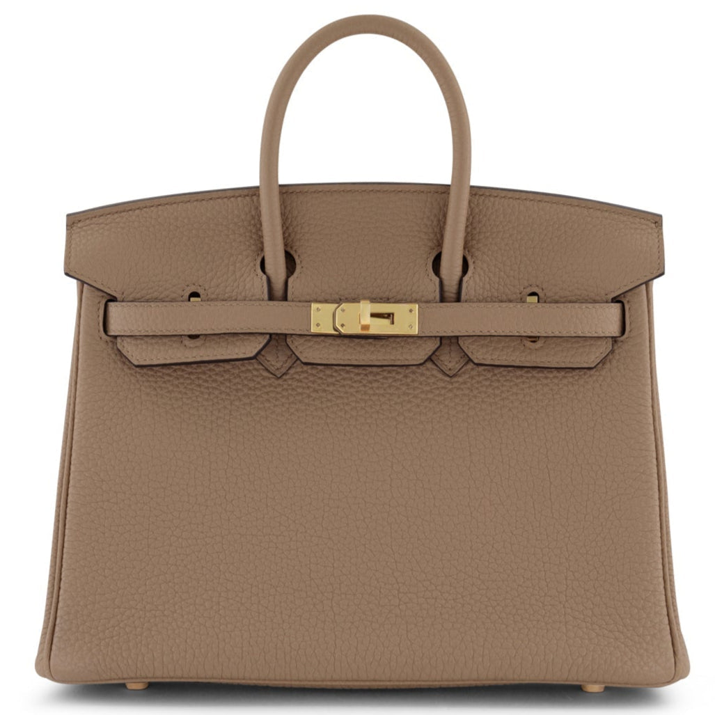 HERMÈS Birkin 25 Craie Togo Leather Gold Hardware
