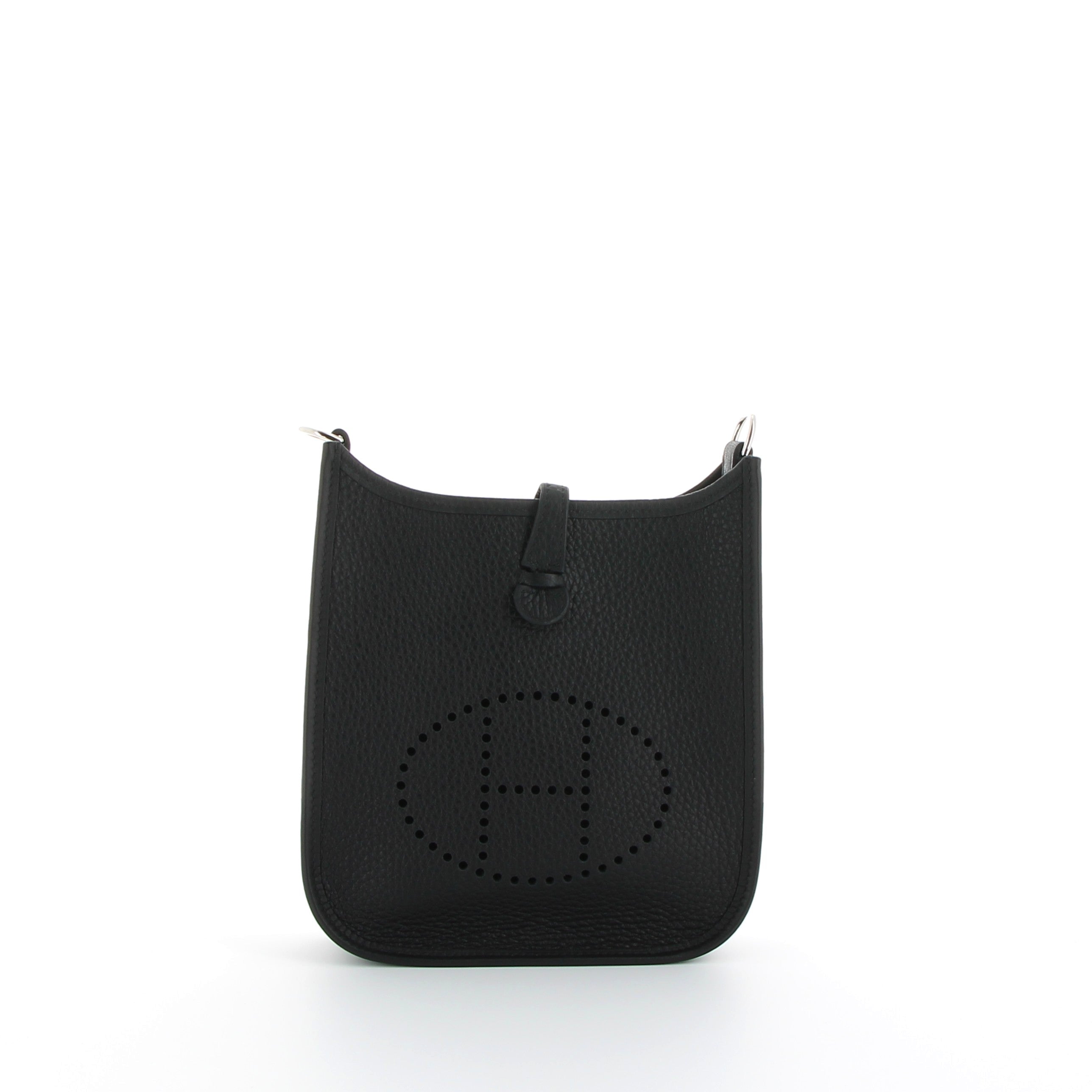Hermès Mini Evelyne 16cm in Black Taurillon Clemence with Gold Hardware