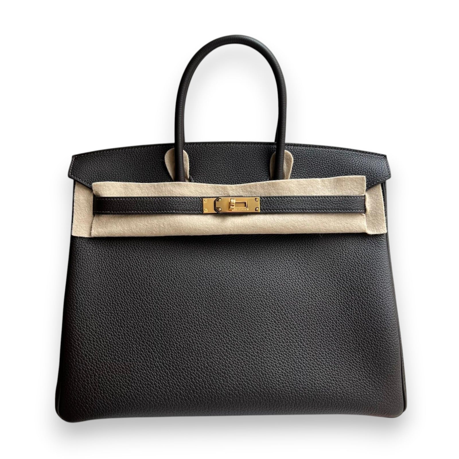 HERMES Birkin 35 Bai Brun Togo Gold Hardware