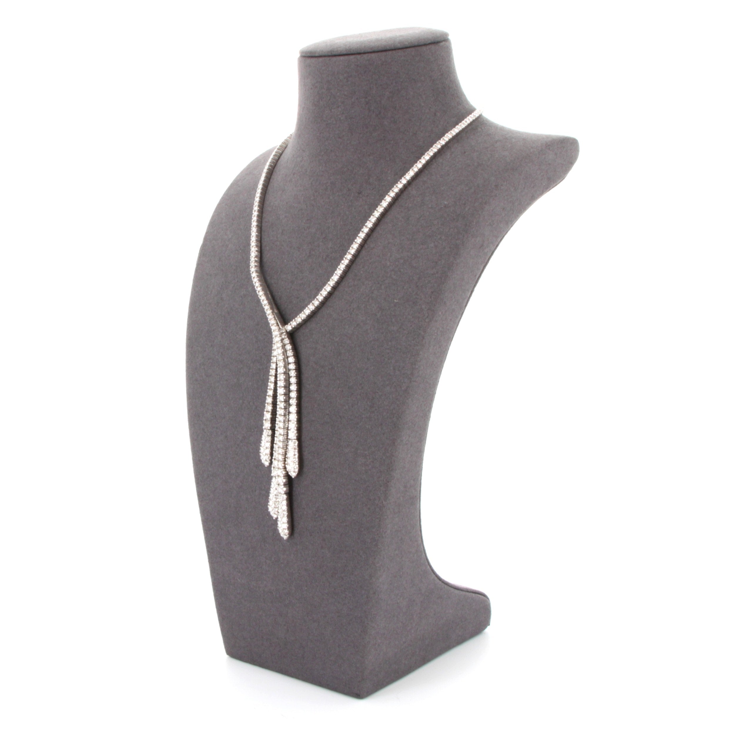 Damiani 33 Carat White Gold Necklace & Earrings