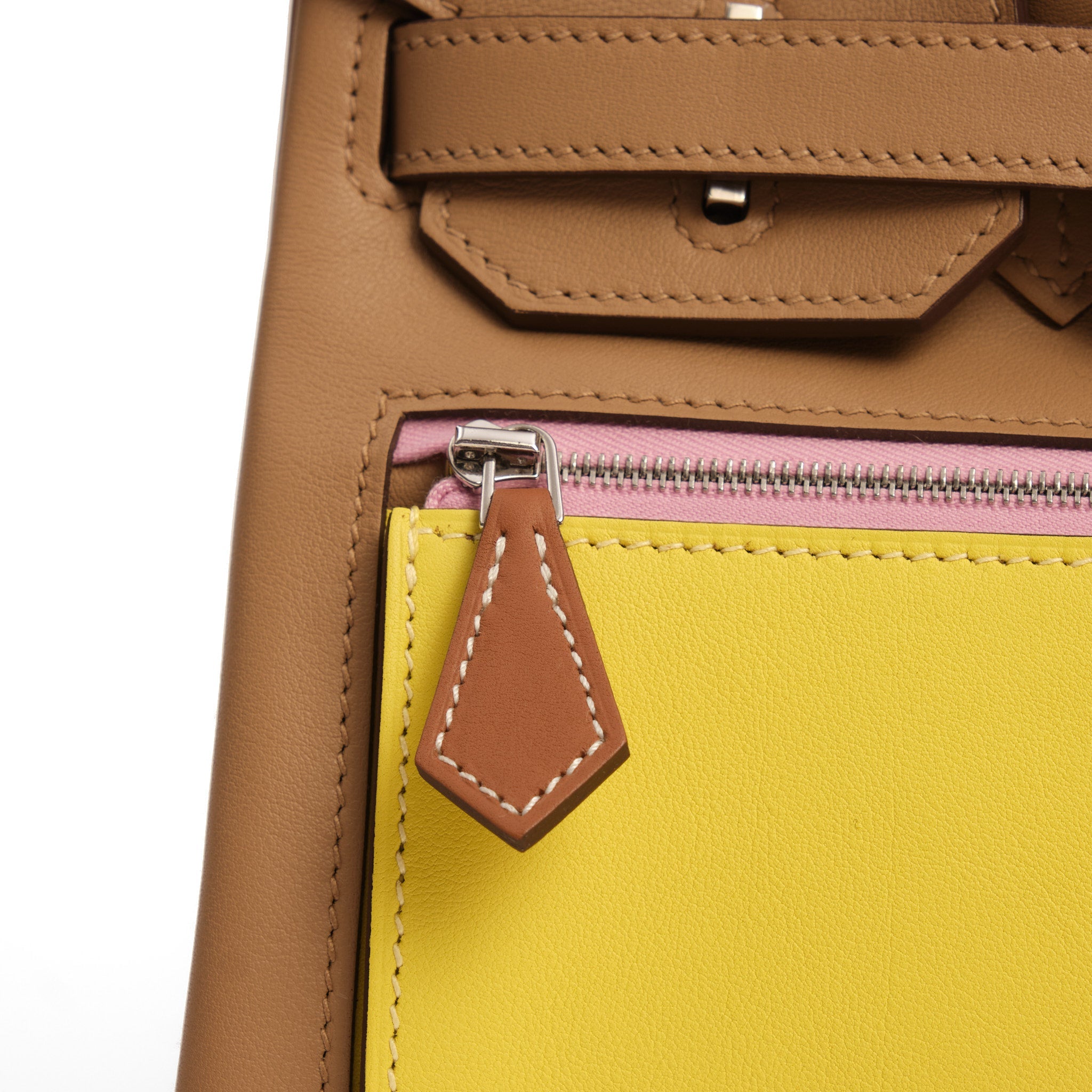 HERMÈS Birkin 30 Colormatic Chai/Lime/Bleu Brume/Cassis/Nata Swift leather Palladium hardware