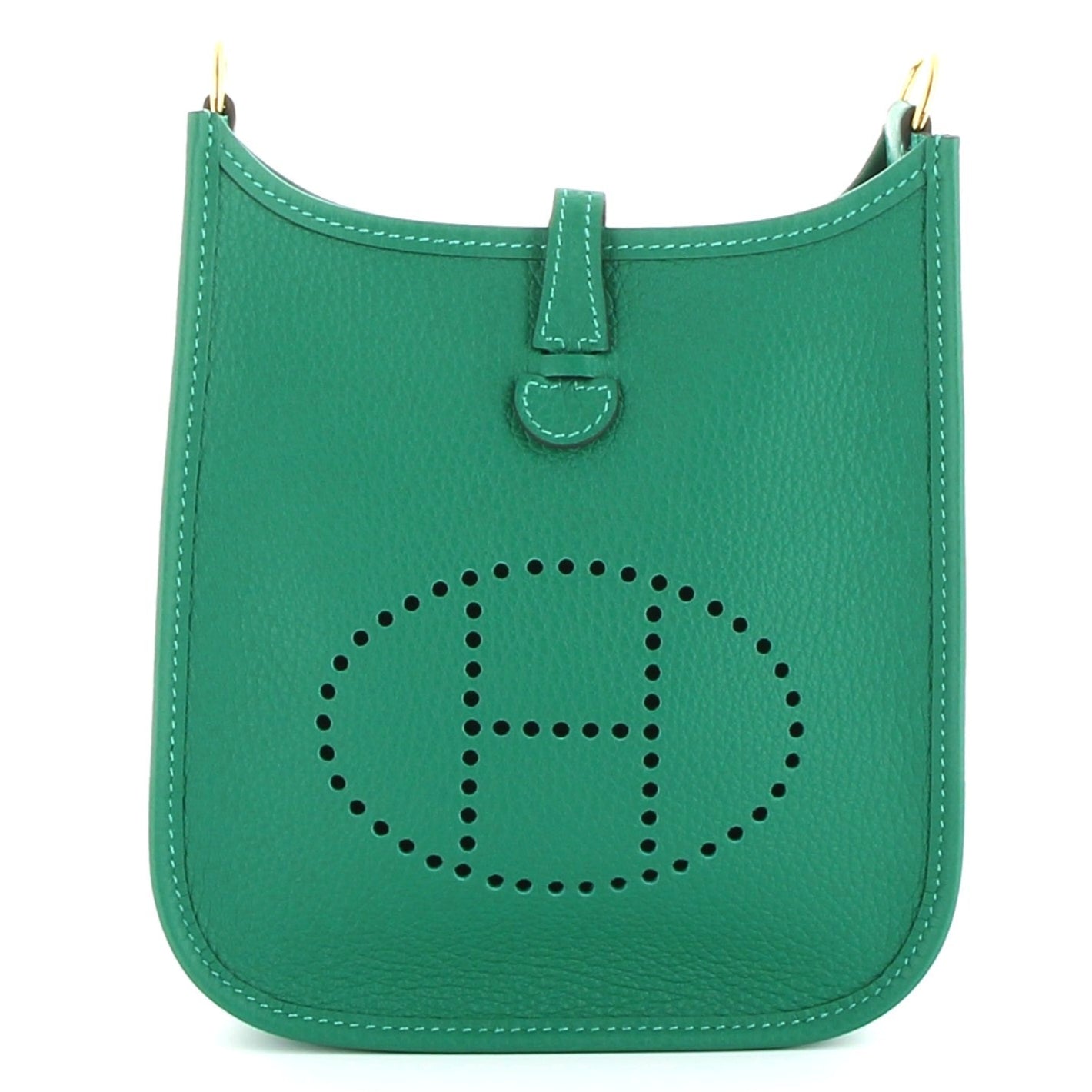 HERMÈS Mini Evelyne Vert Vertigo Taurillon Clemence Palladium hardware
