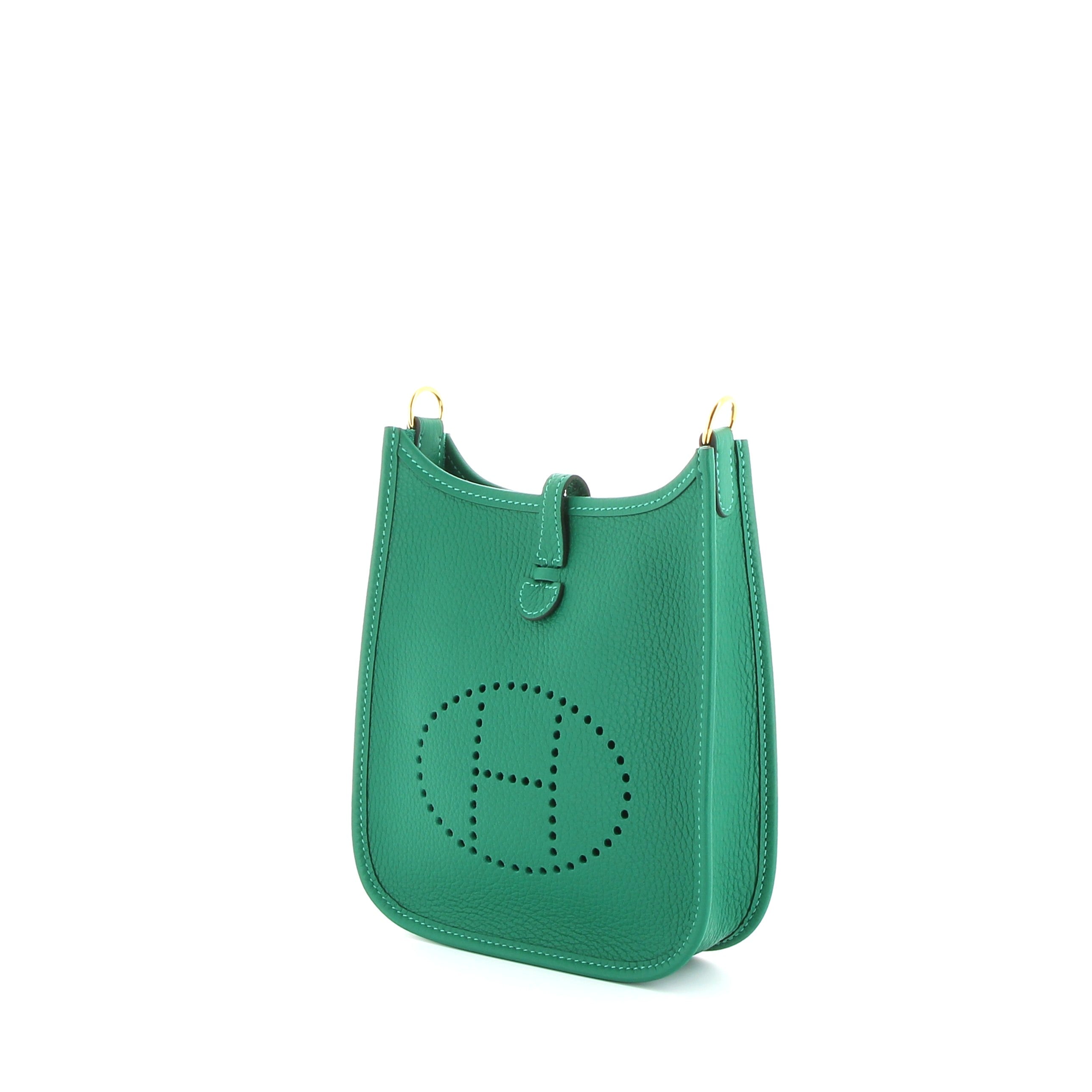 HERMÈS Mini Evelyne Vert Vertigo Taurillon Clemence Palladium hardware