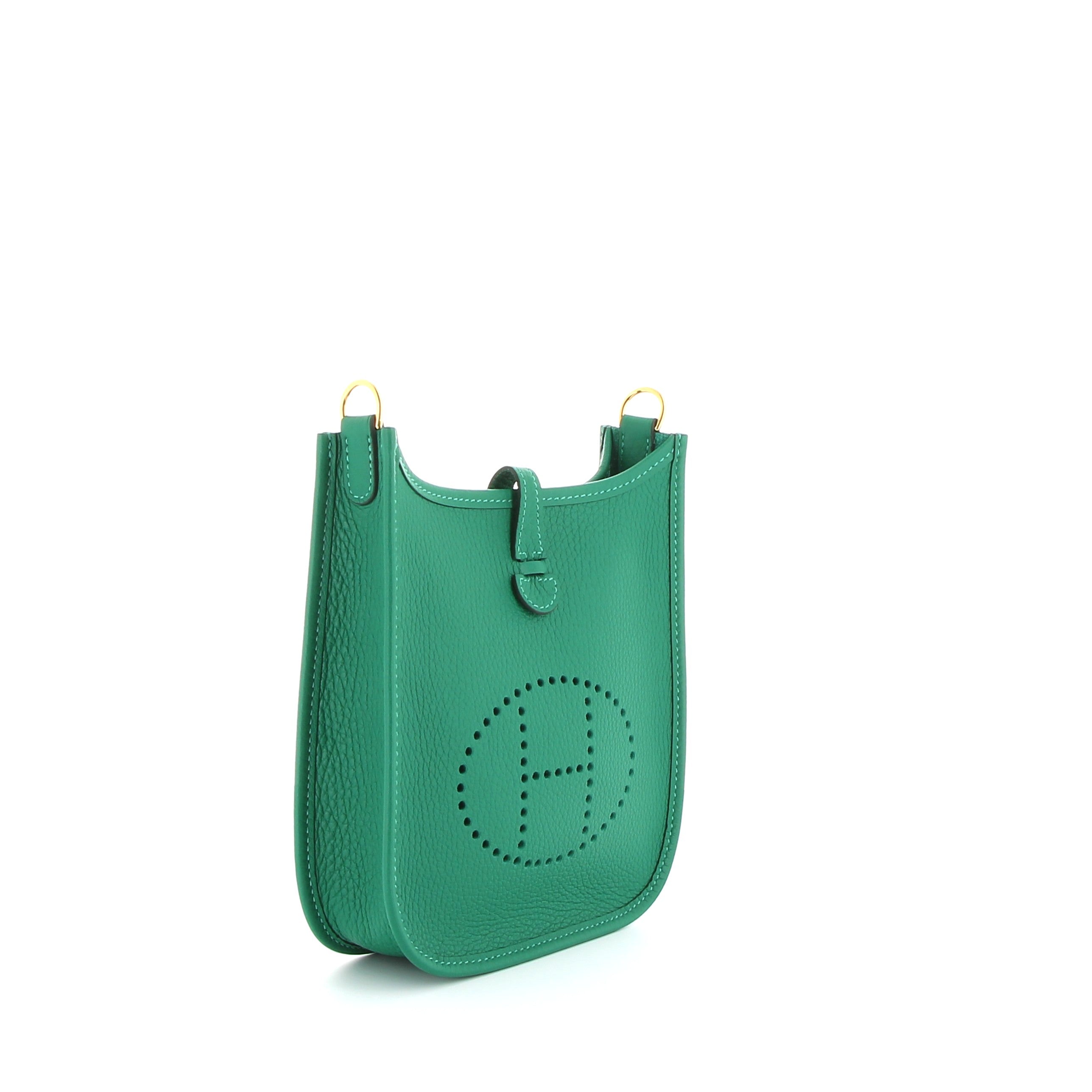 HERMÈS Mini Evelyne Vert Vertigo Taurillon Clemence Palladium hardware