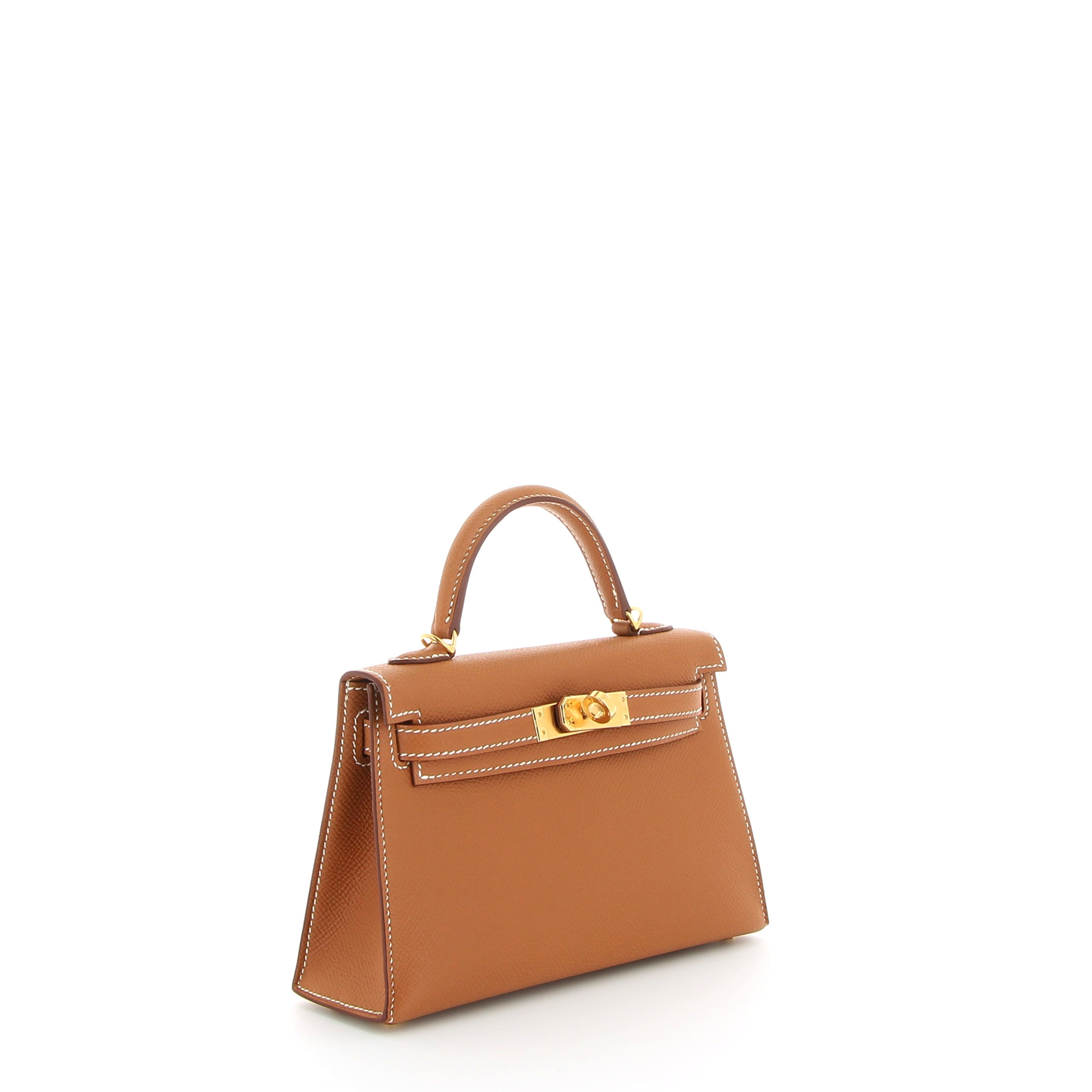 HERMÈS Kelly 20 Gold Epsom Gold Hardware (GHW)