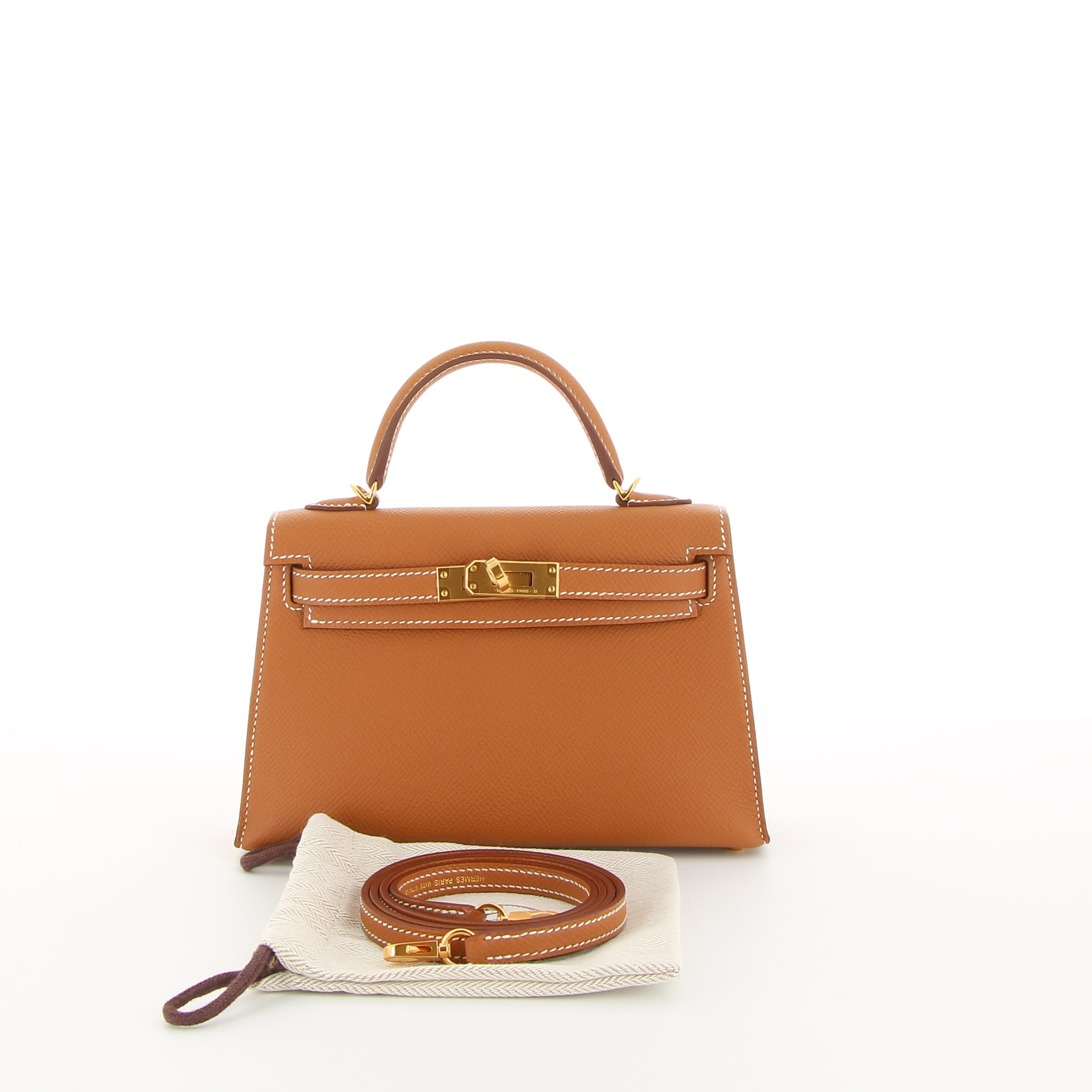 HERMÈS Kelly 20 Gold Epsom Gold Hardware