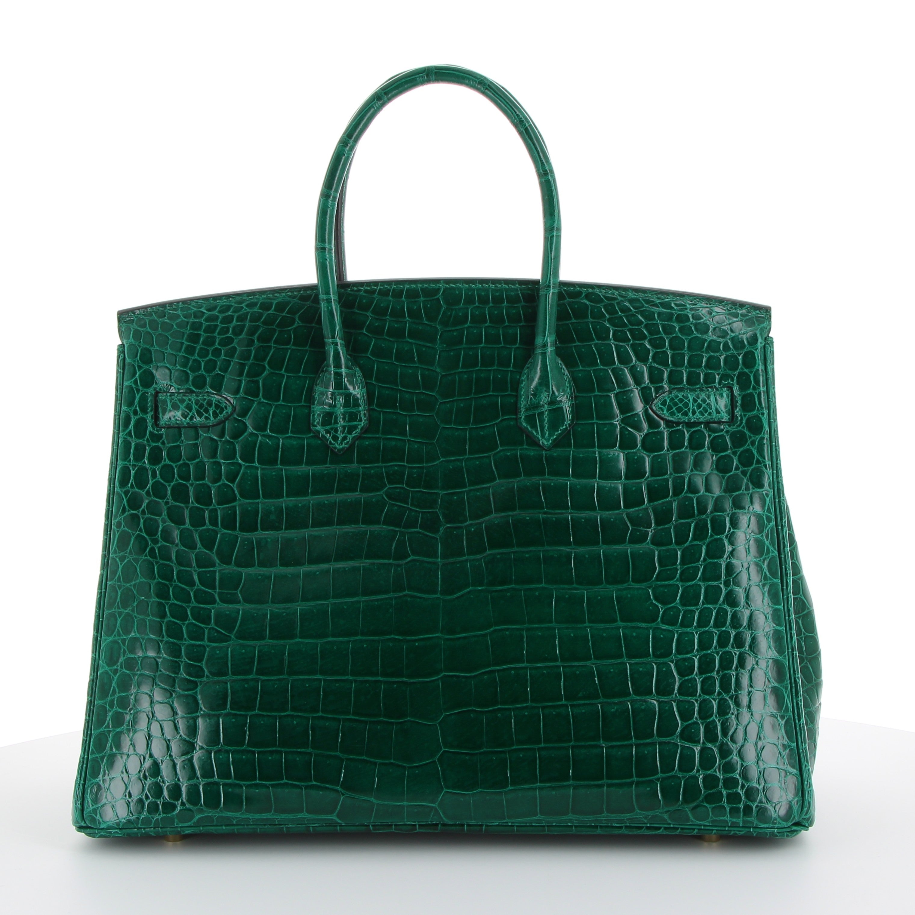Hermès Birkin 35cm Vert Emeraude Crocodile Porosus with Gold Hardware