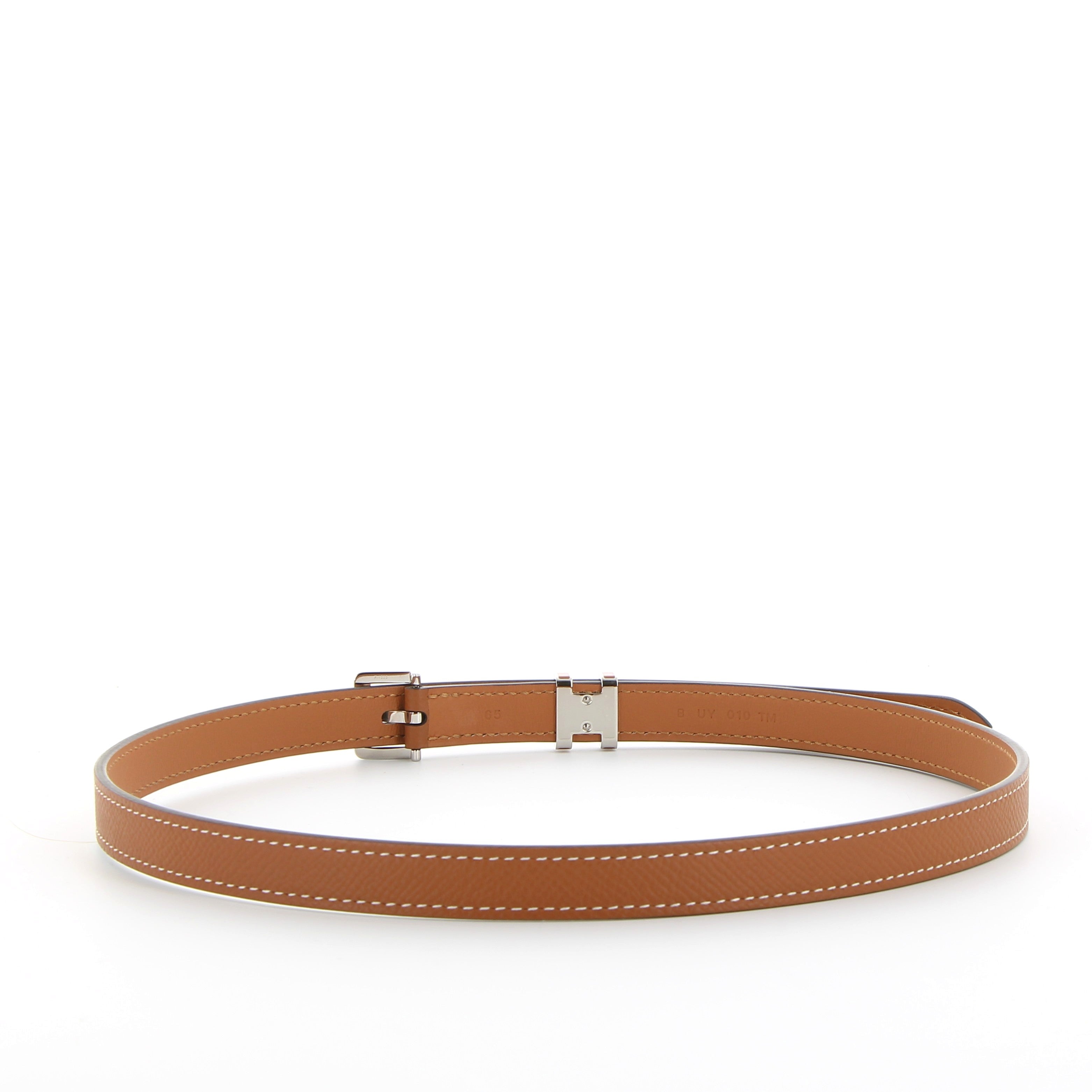 Hermés Pop H 15 Belt Gold Epsom with Palladium Hardware
