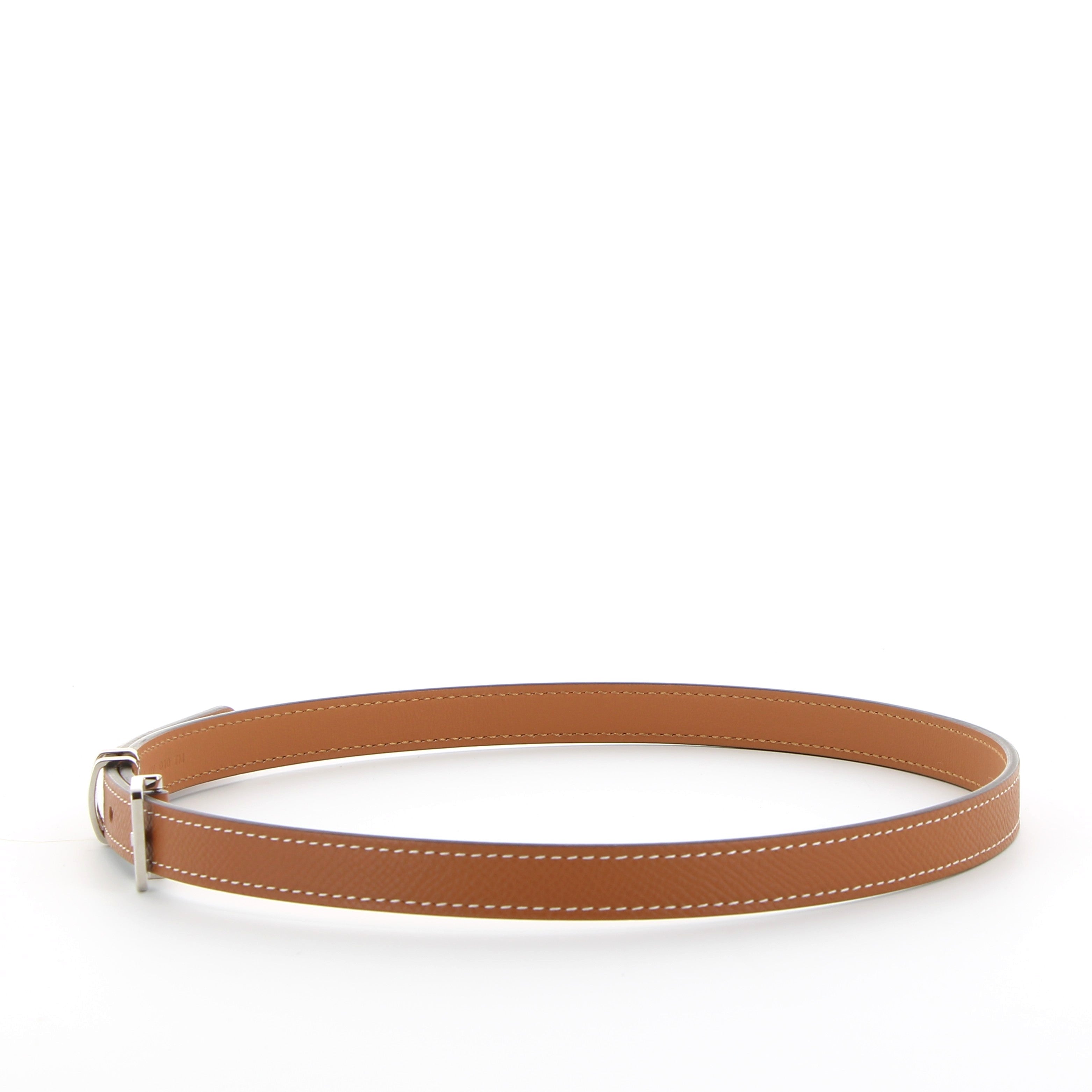 HERMÈS Pop H 15 belt in Gold Epsom leather with palladium hardware