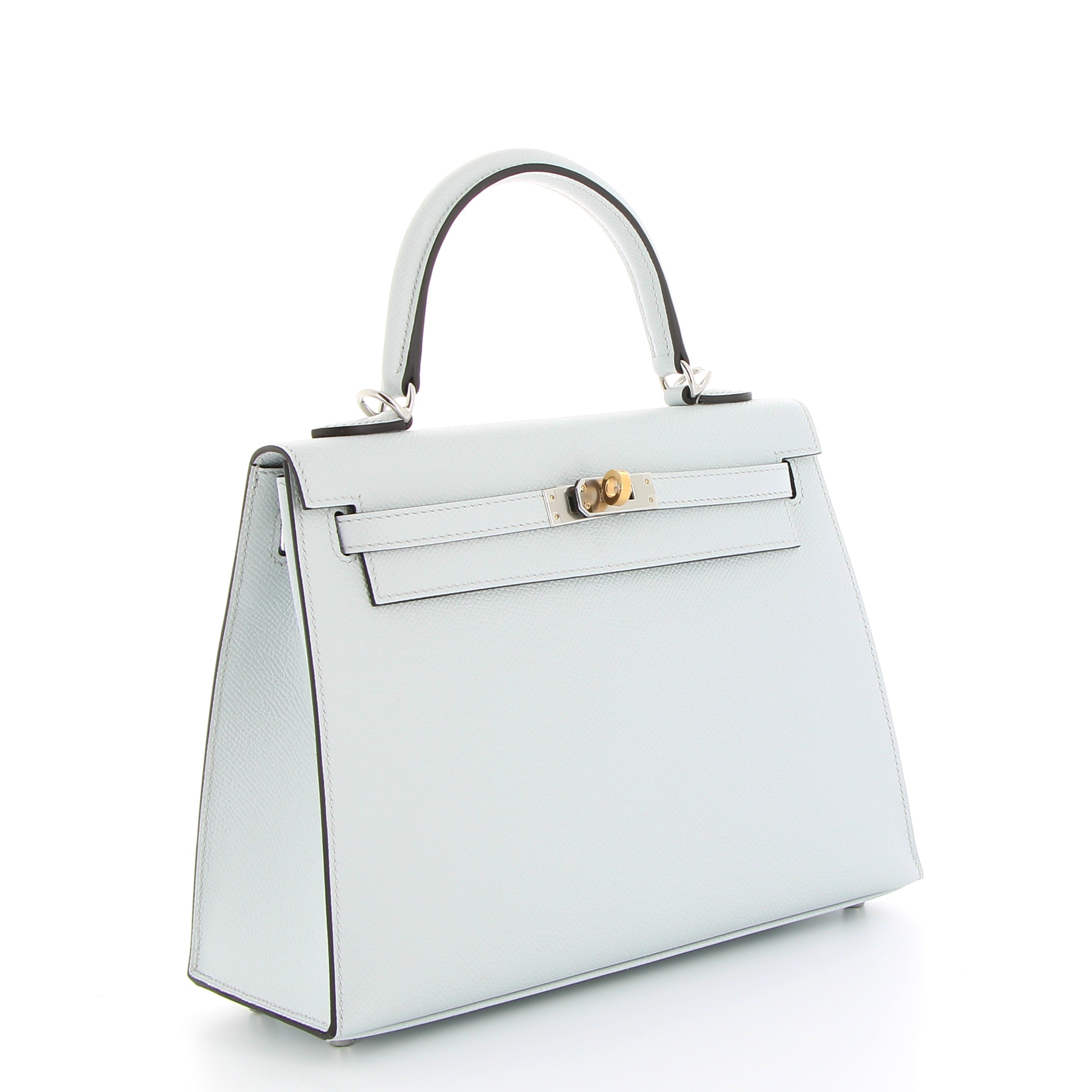 Hermes Kelly 28cm in Bleu Glacier Epsom Leather with Electrum Hardware
