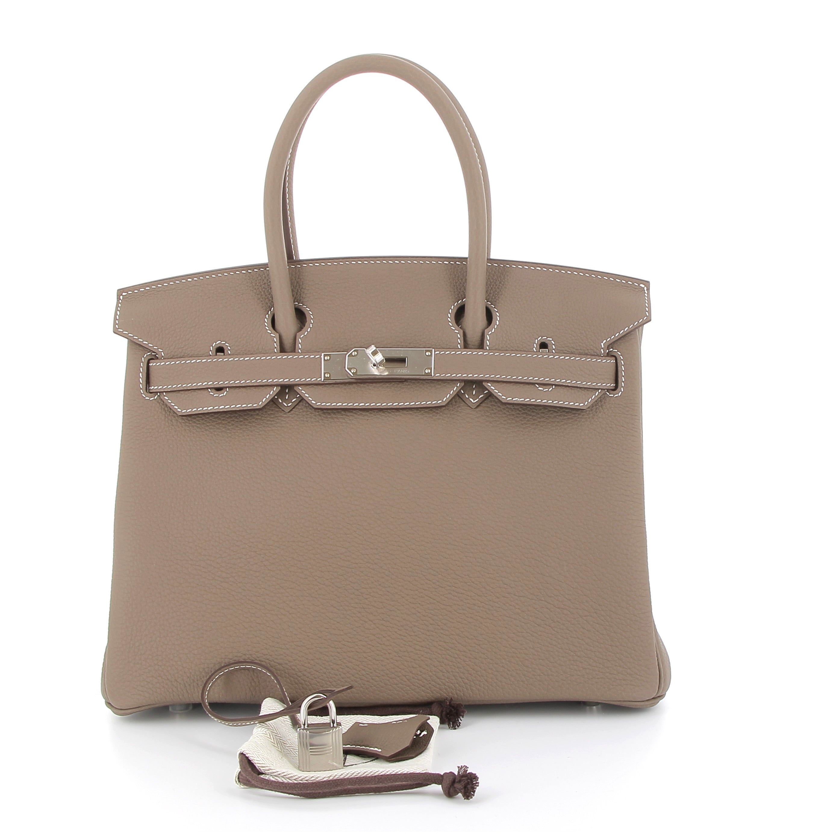 HERMES Birkin 30 Etoupe Togo Palladium Hardware