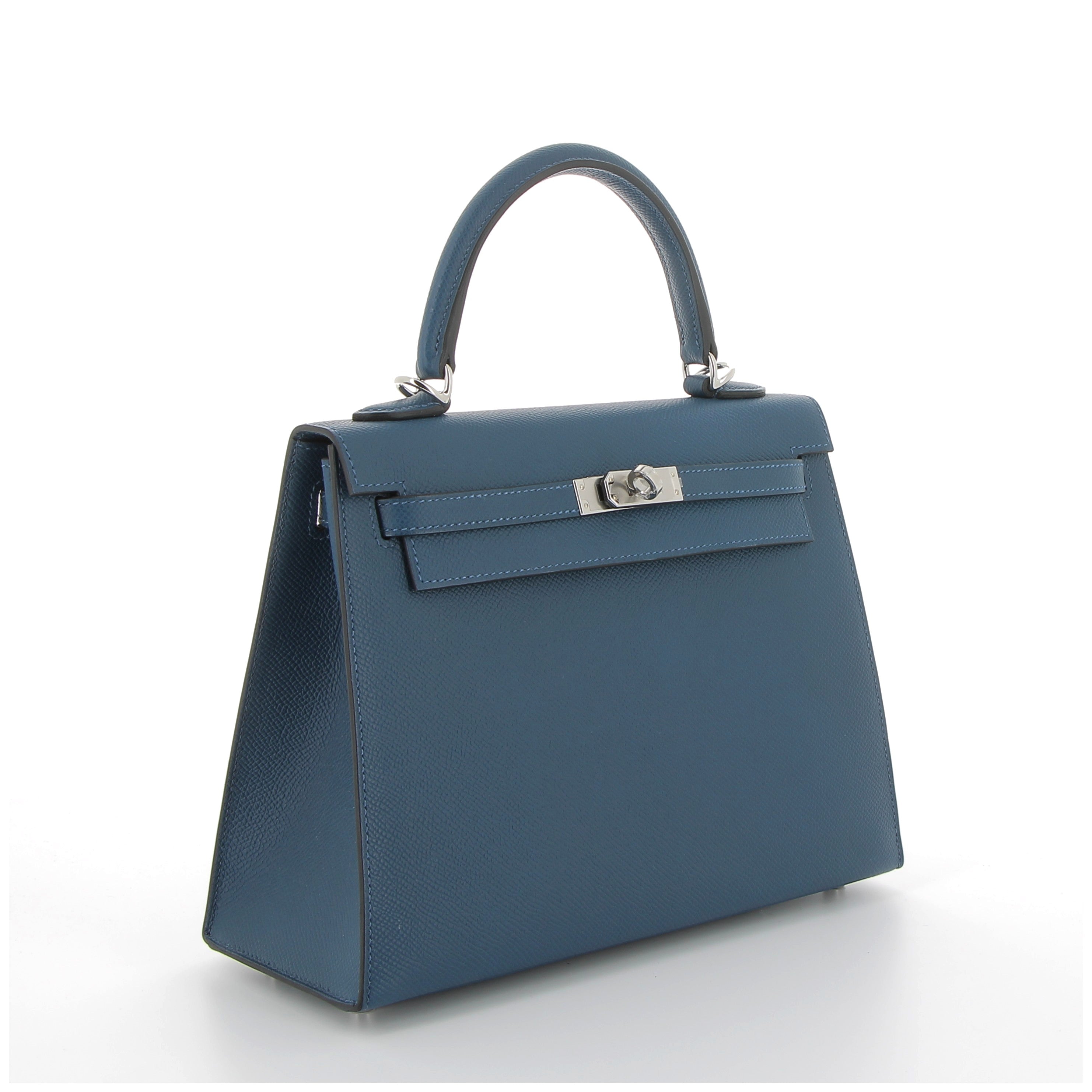 Hermés Kelly 25cm in Deep Bleu Epsom with Palladium