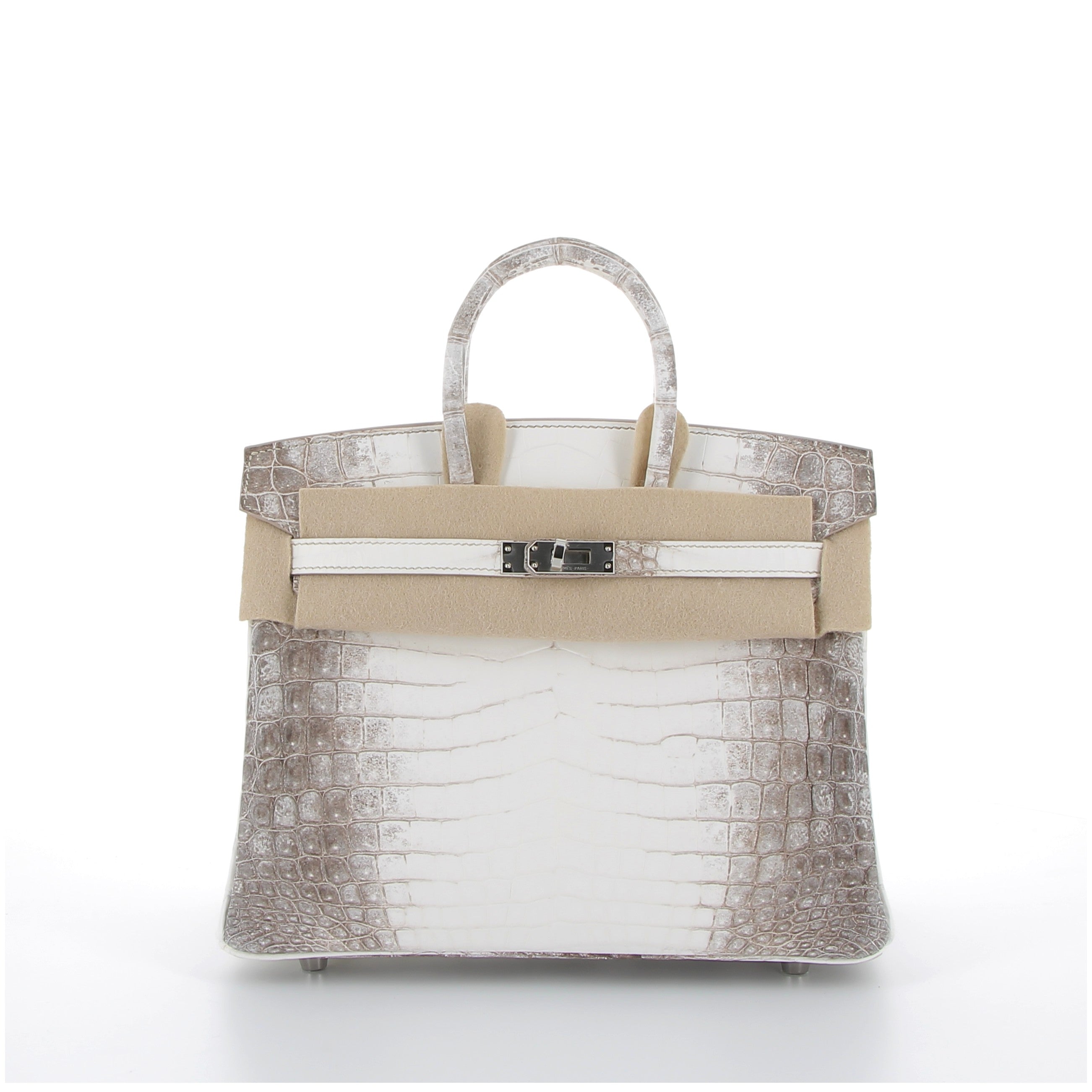 HERMES Birkin 25 Himalaya Crocodile Niloticus Palladium hardware
