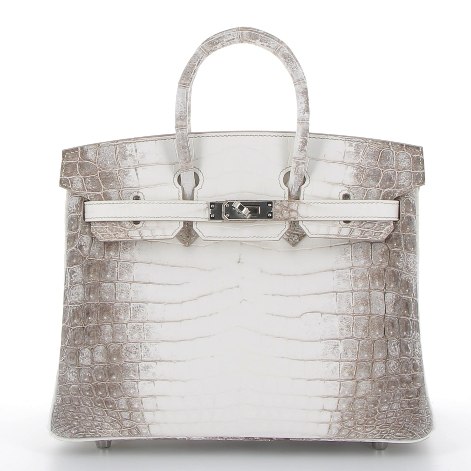 HERMES Birkin 25 Himalaya Crocodile Niloticus Palladium hardware