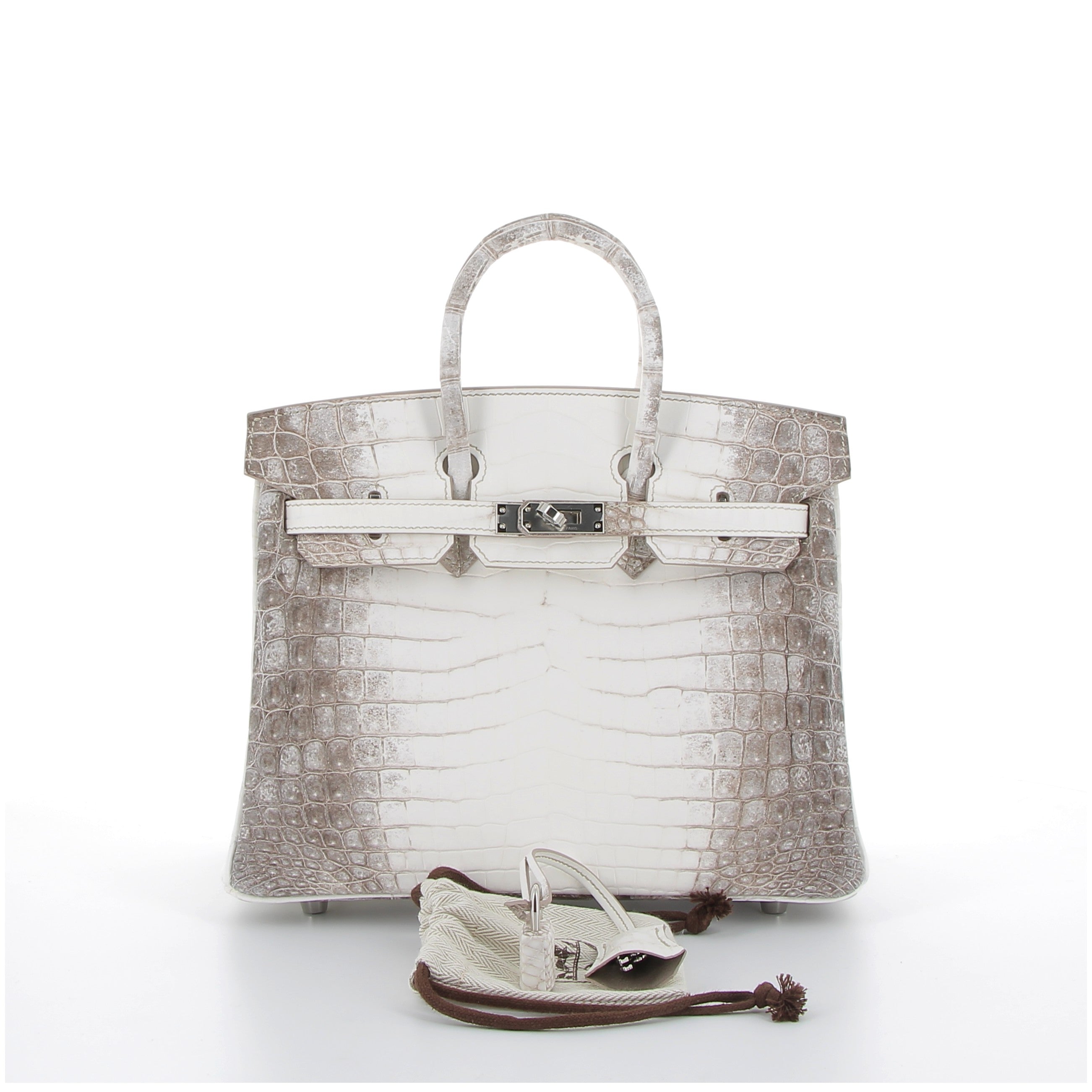 Hermès Birkin 25cm Himalaya Matte Niloticus Crocodile with Palladium Hardware