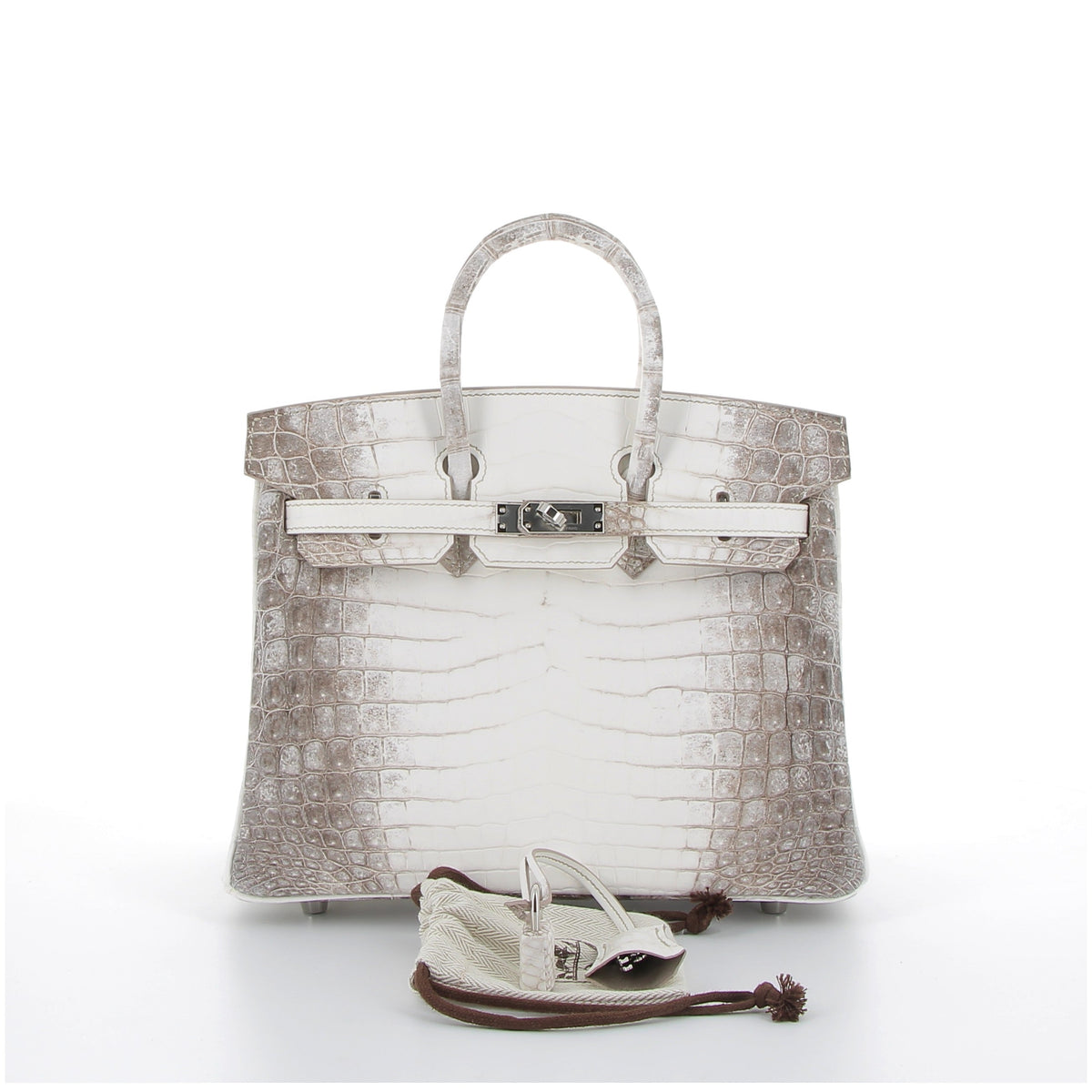 HERMES Birkin 25 Himalaya Crocodile Niloticus Palladium hardware