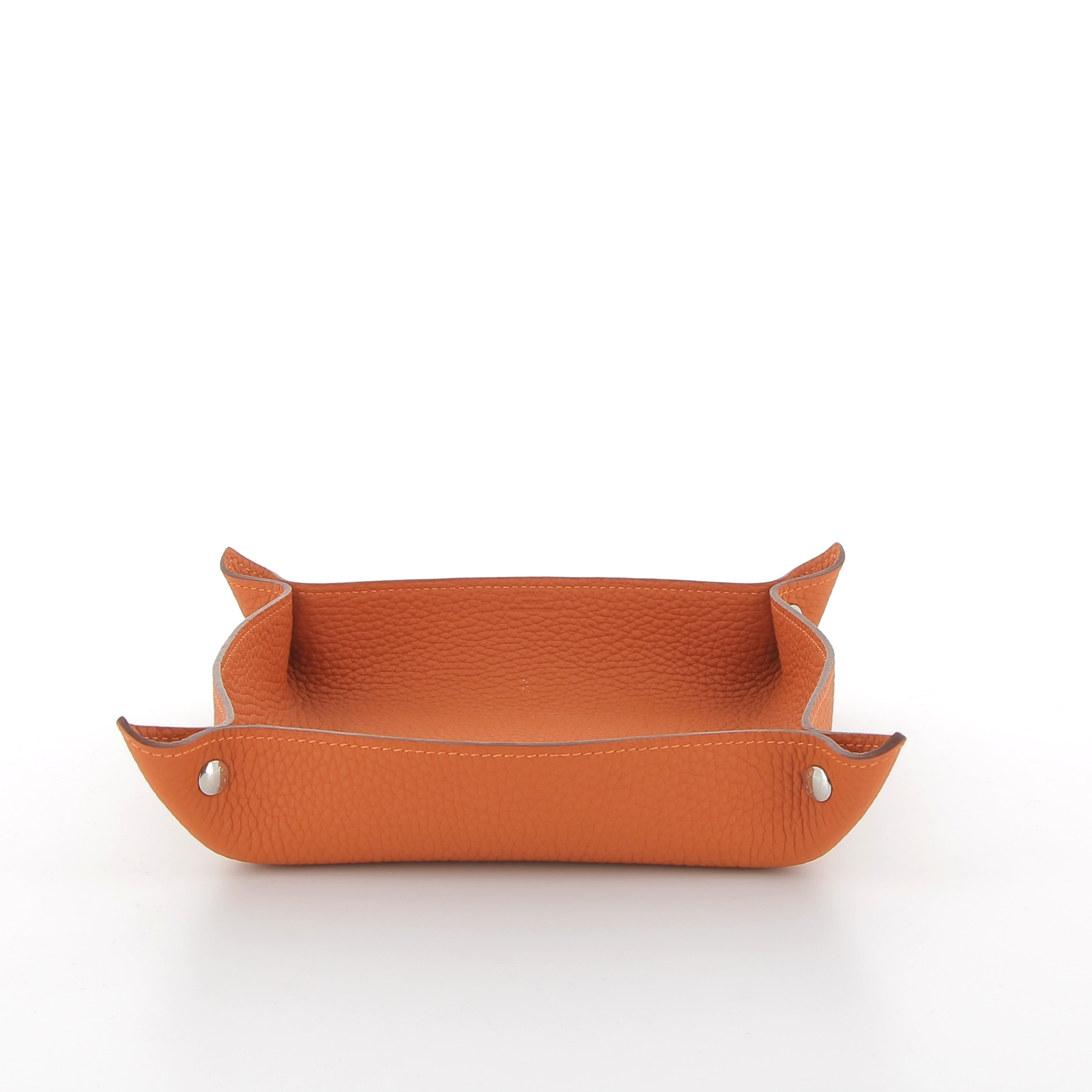Hermès Mises et Relances H Evelyne Change Tray in Orange Taurillon Clemence