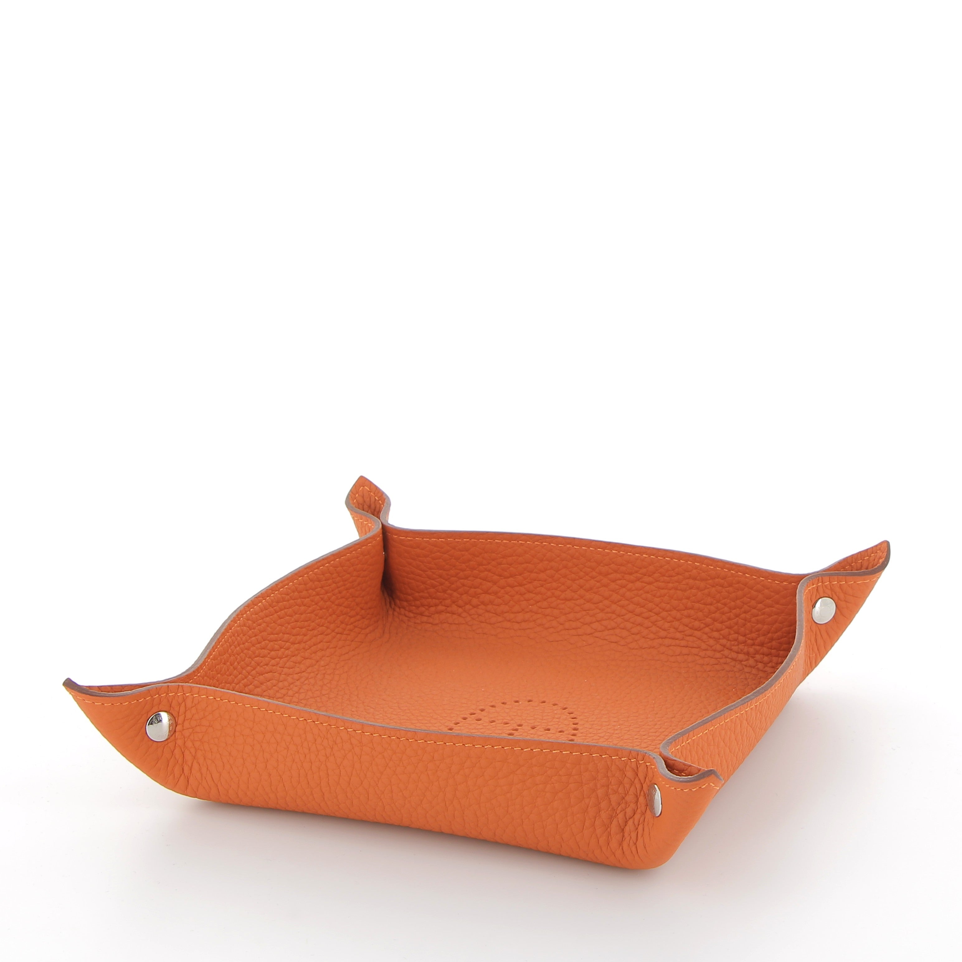 HERMÈS Mises et Relances H Evelyne Taurillon Clemence leather Potiron vide-poche