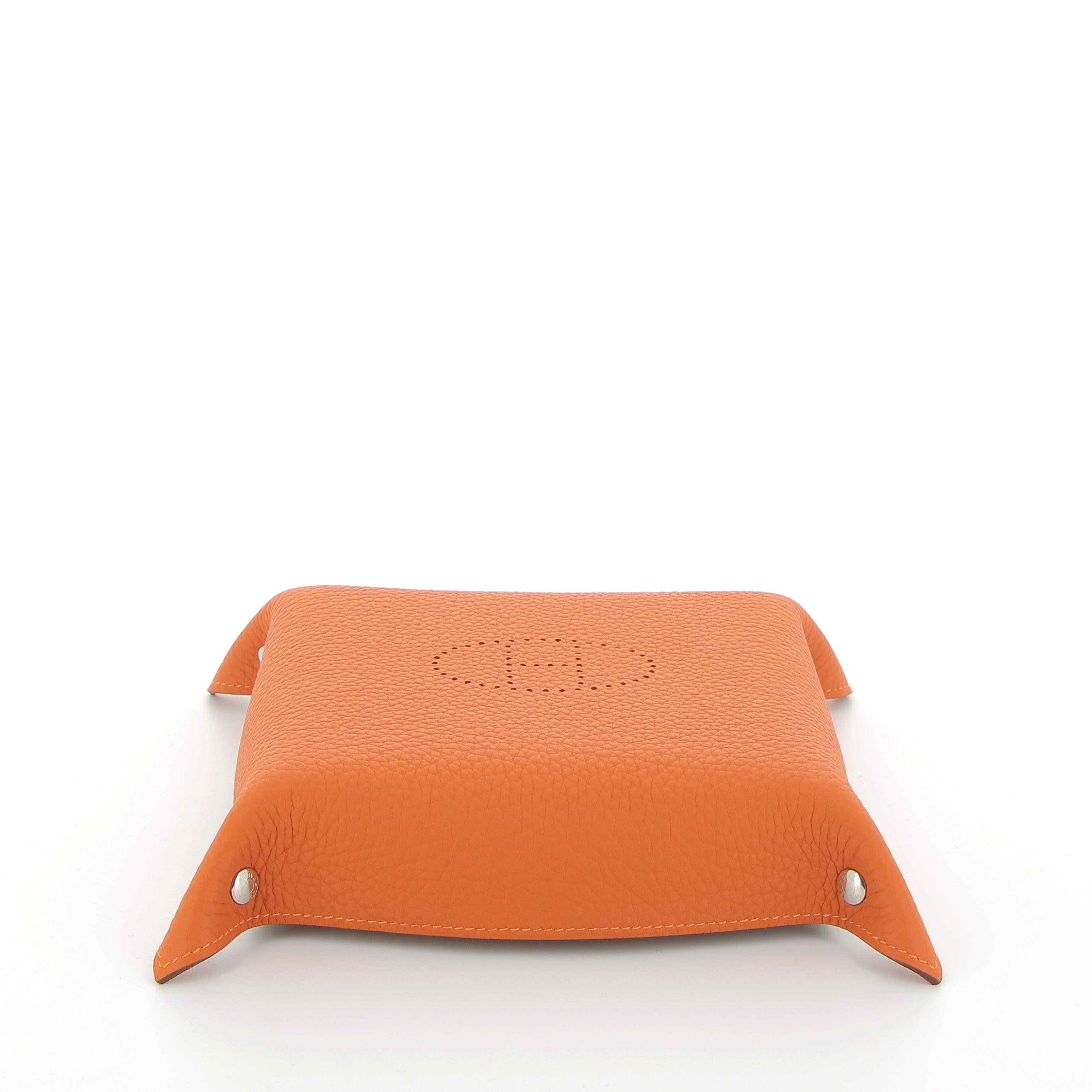 HERMÈS Mises et Relances H Evelyne Taurillon Clemence leather Potiron vide-poche