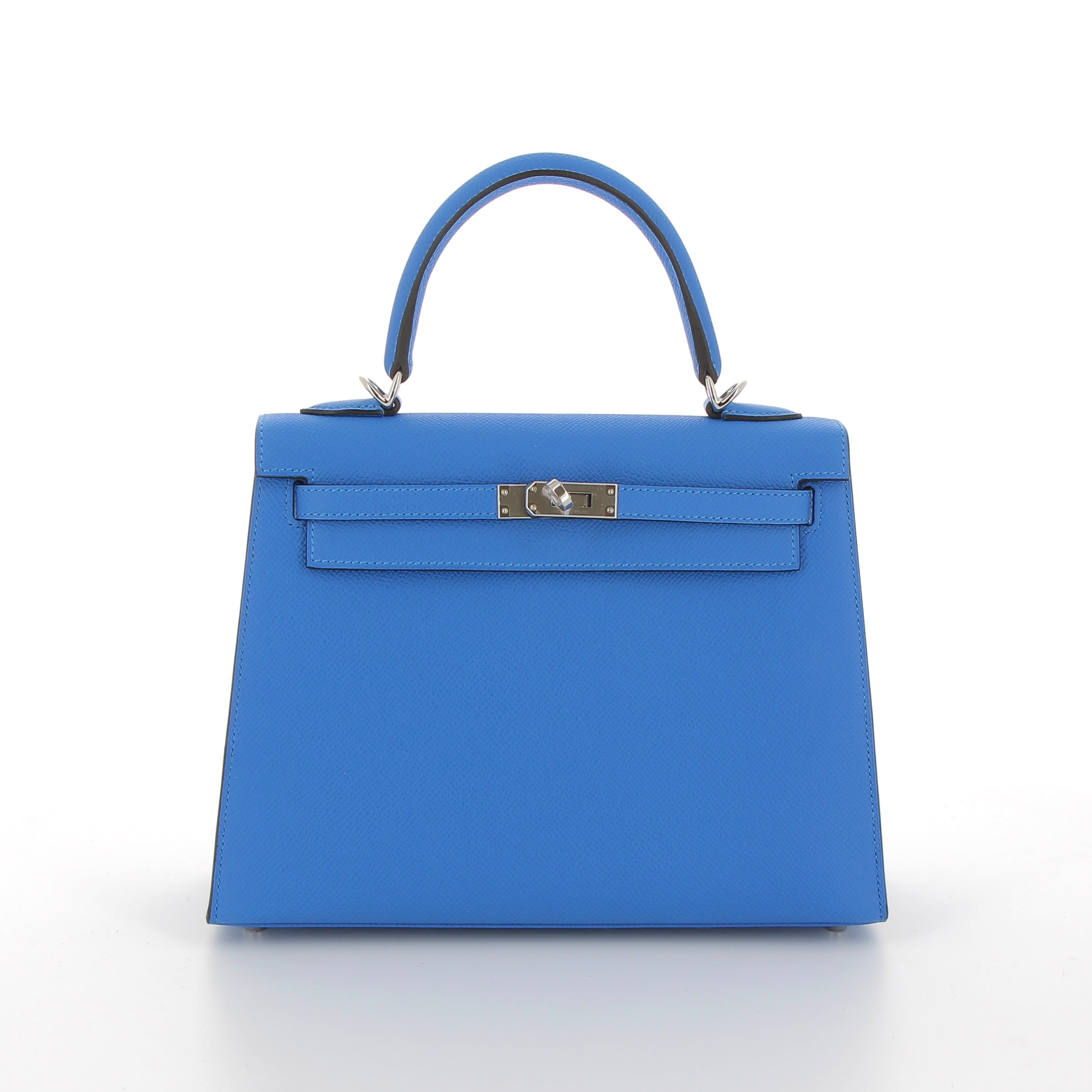 Hermés Kelly 25cm in Bleu Hydra Epsom with Palladium Hardware