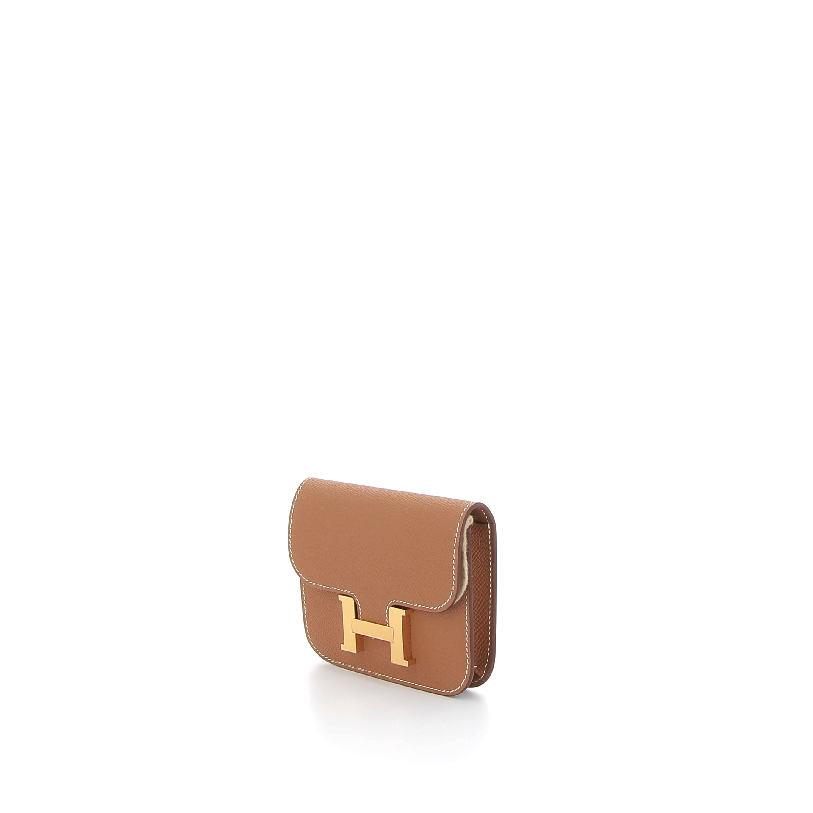 HERMÈS Constance Slim Wallet Gold Epsom Gold Hardware