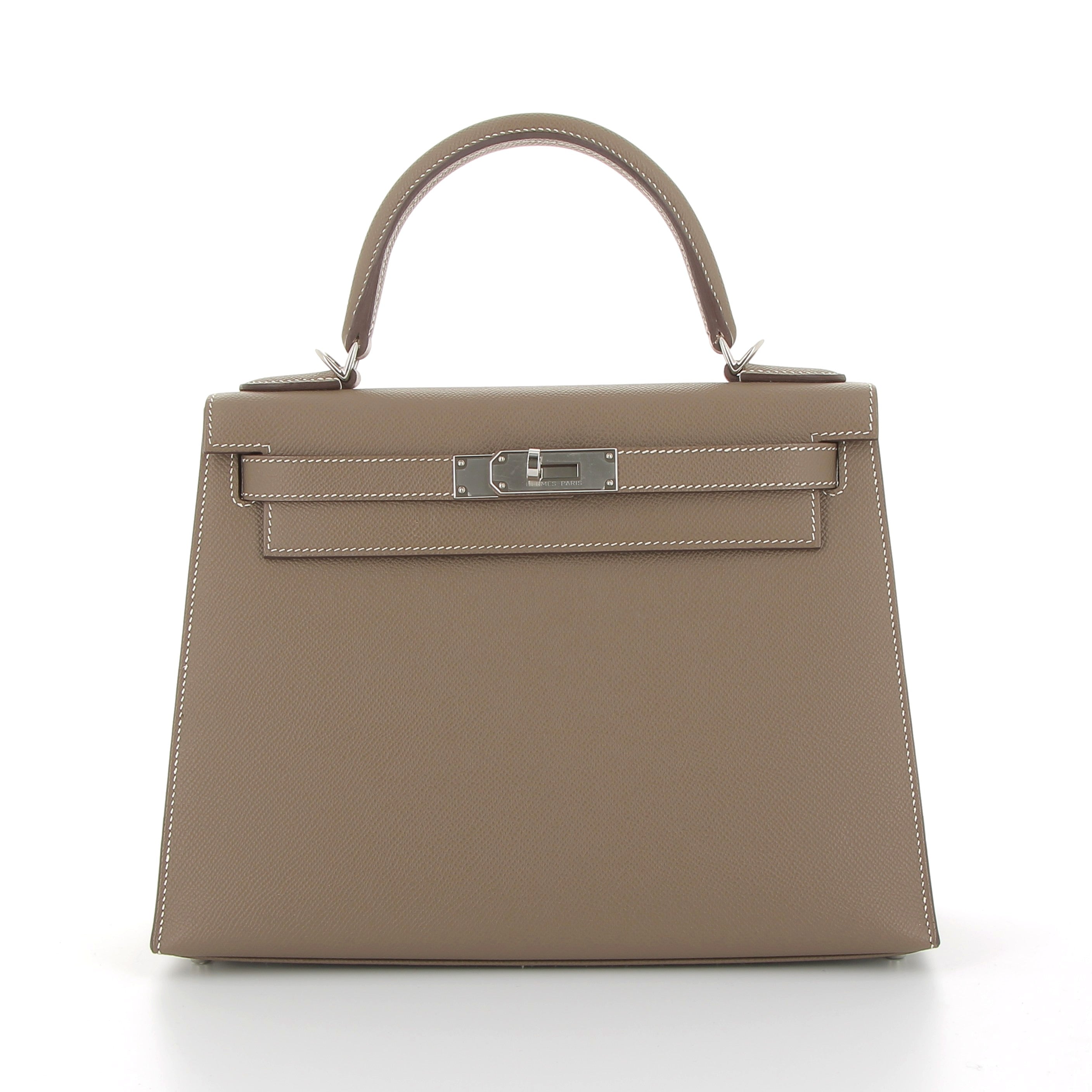 Hermès Kelly 25cm in Etoupe Epsom with Palladium Hardware