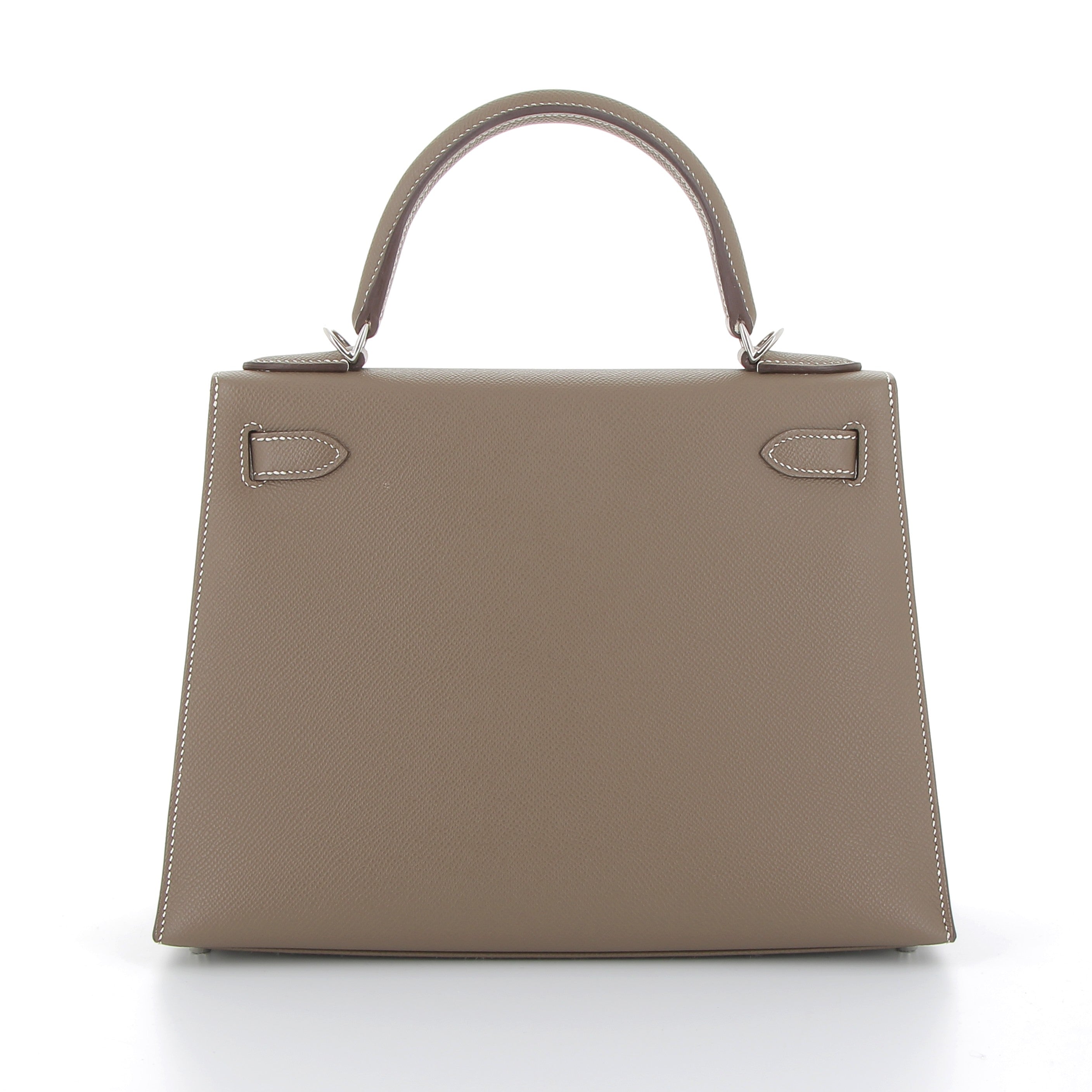 HERMES Kelly 25 Étoupe Epsom Palladium hardware