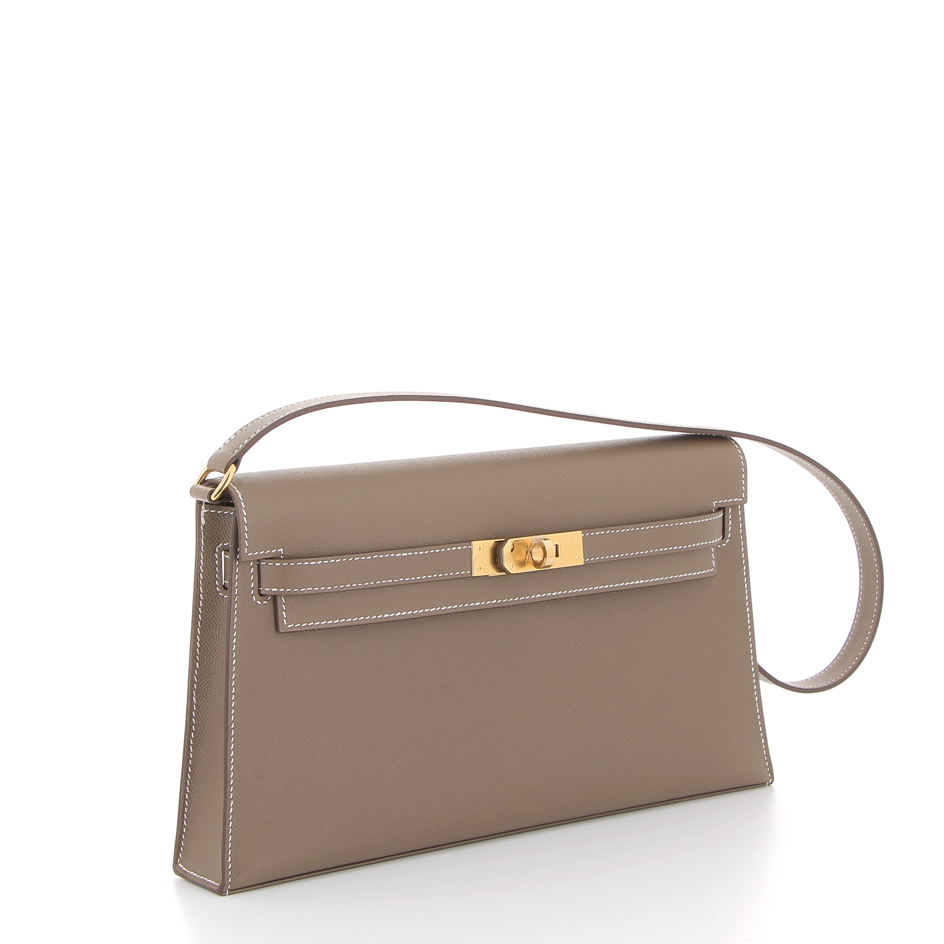 HERMES Kelly Elan Etoupe Epsom Yellow Gold Hardware