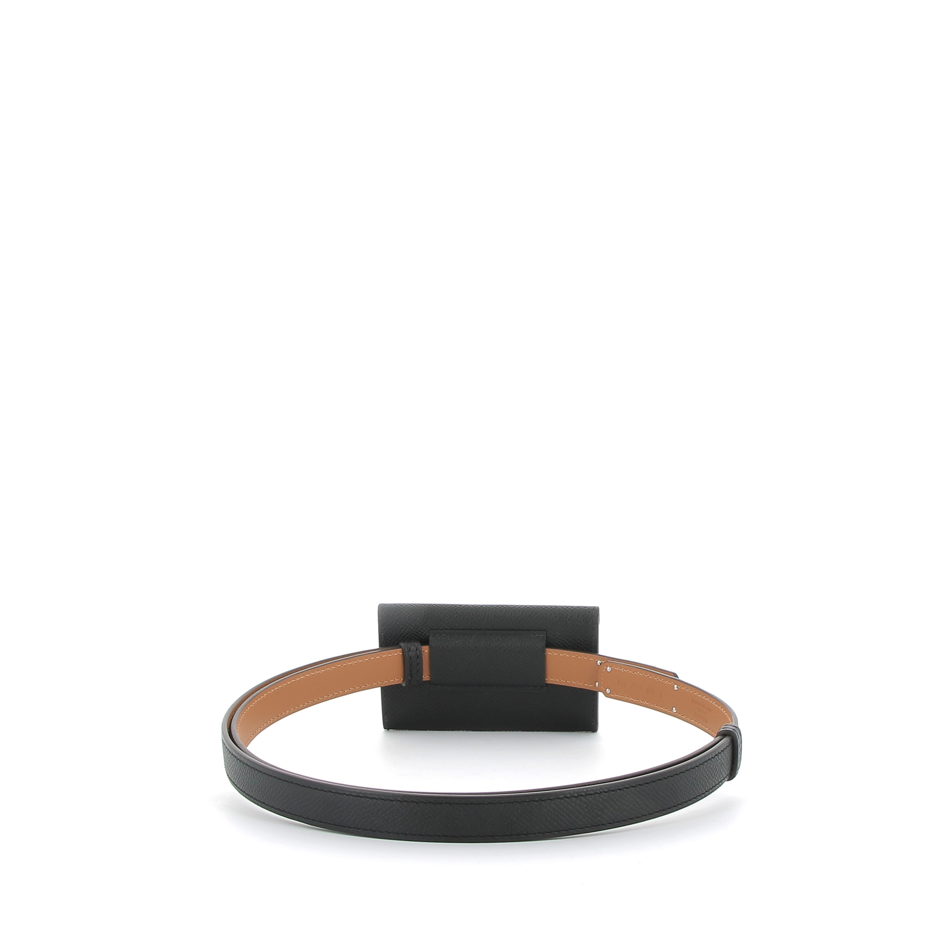 HERMÈS Kelly Ceinture Pocket Noir Epsom Leather Palladium Hardware