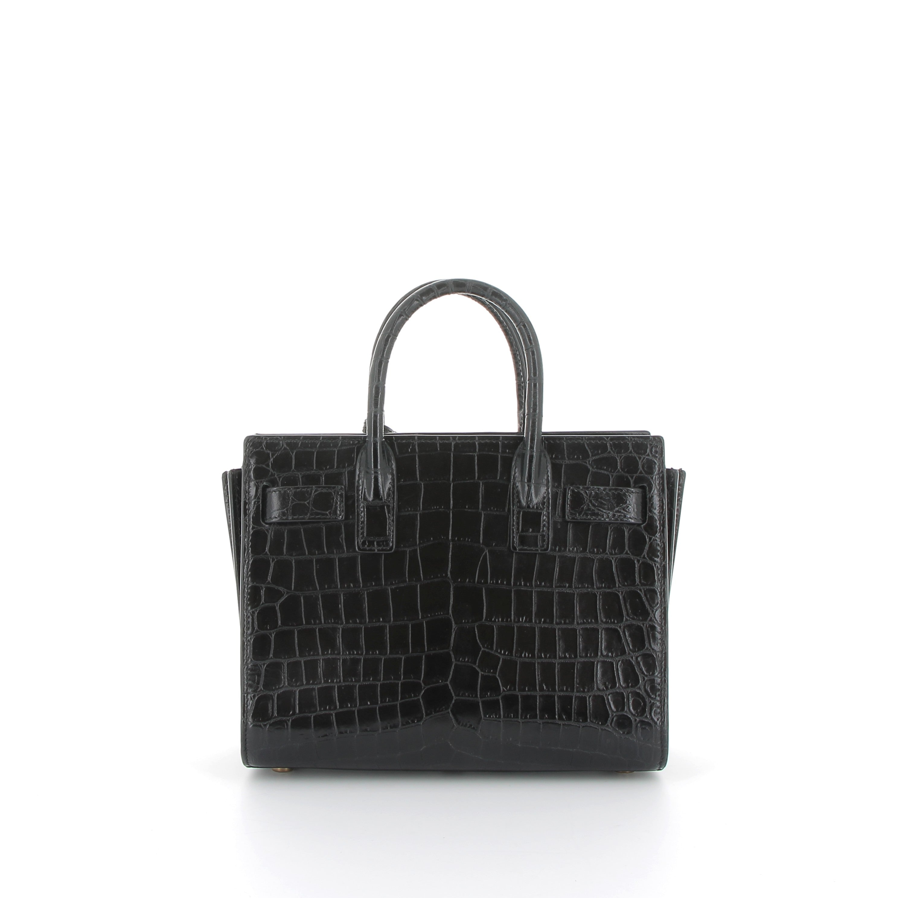 Yves Saint Laurent Nano Sac De Jour Black Croc Embossed
