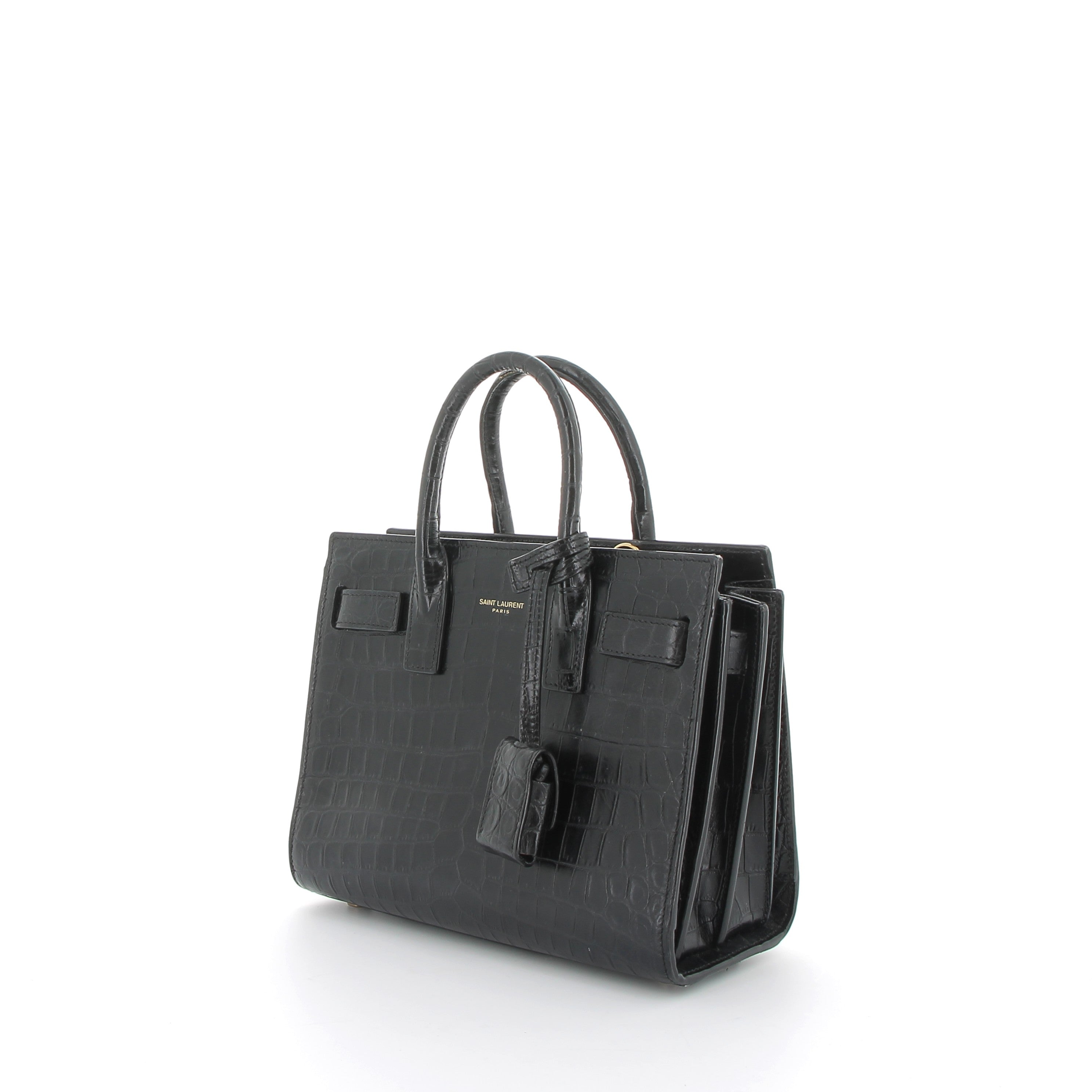 Yves Saint Laurent Nano Sac De Jour Black Croc Embossed