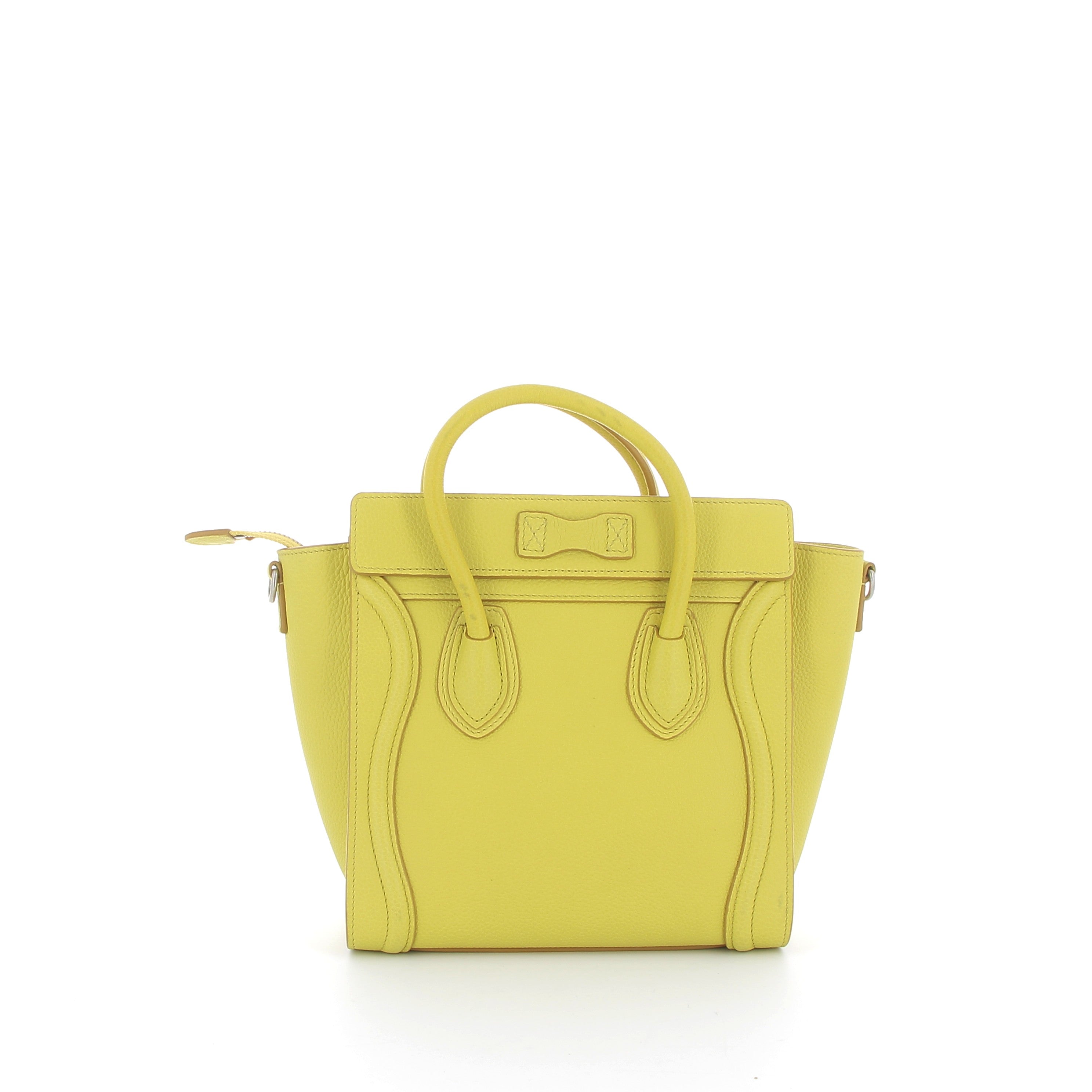 CELINE Nano Luggage Yellow Leather