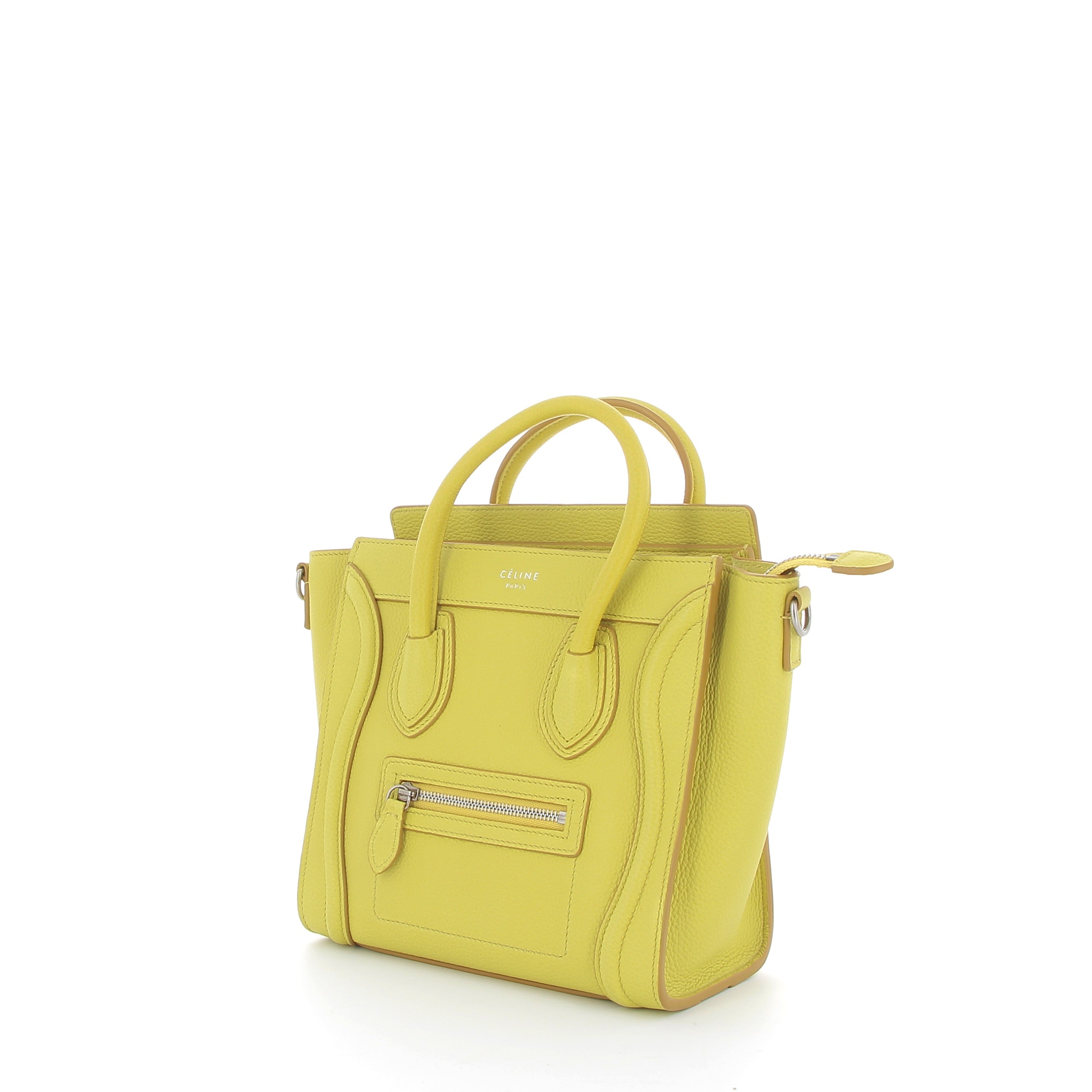 CELINE Nano Luggage Yellow Leather