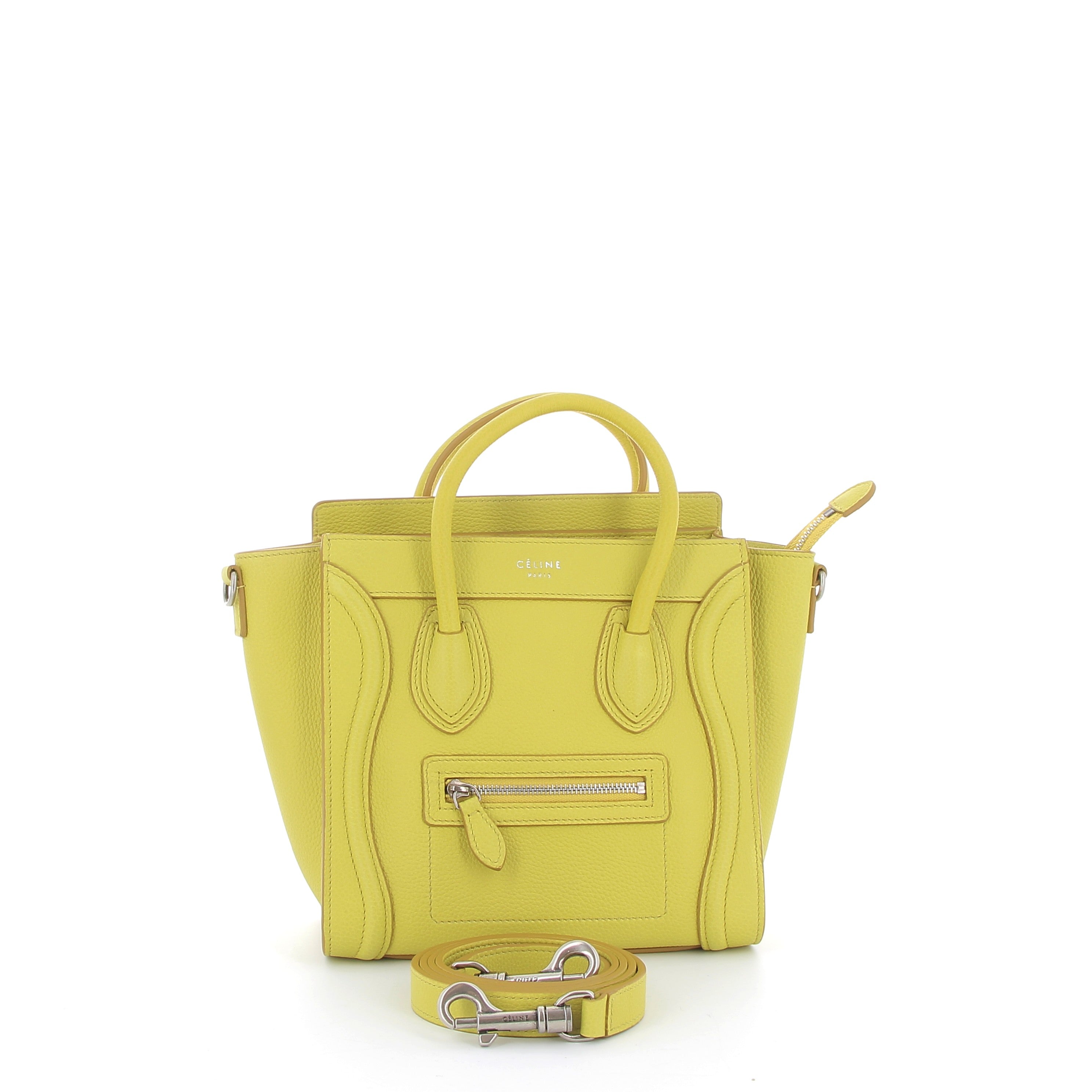 CELINE Nano Luggage Yellow Leather