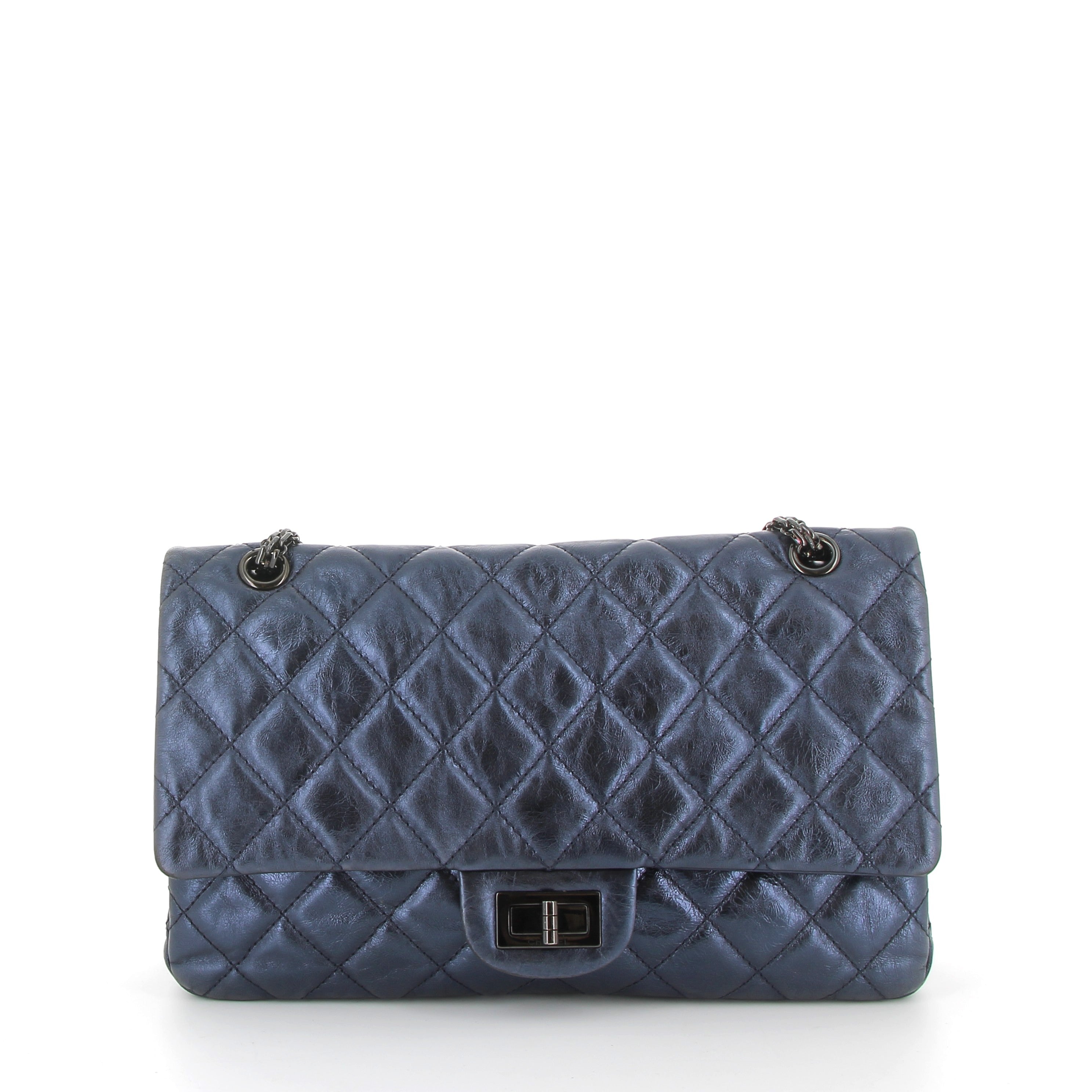 Chanel Timeless 2.55 Bleu Marine Quilted Leather