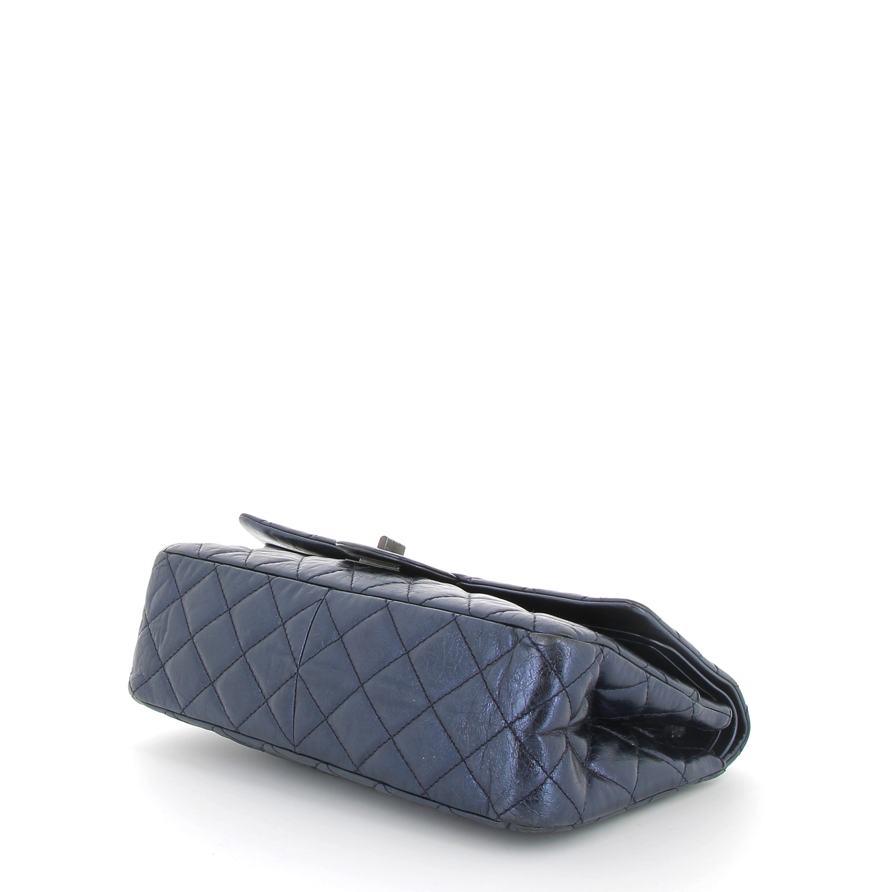 CHANEL Timeless 2.55 Navy Blue Quilted Leather