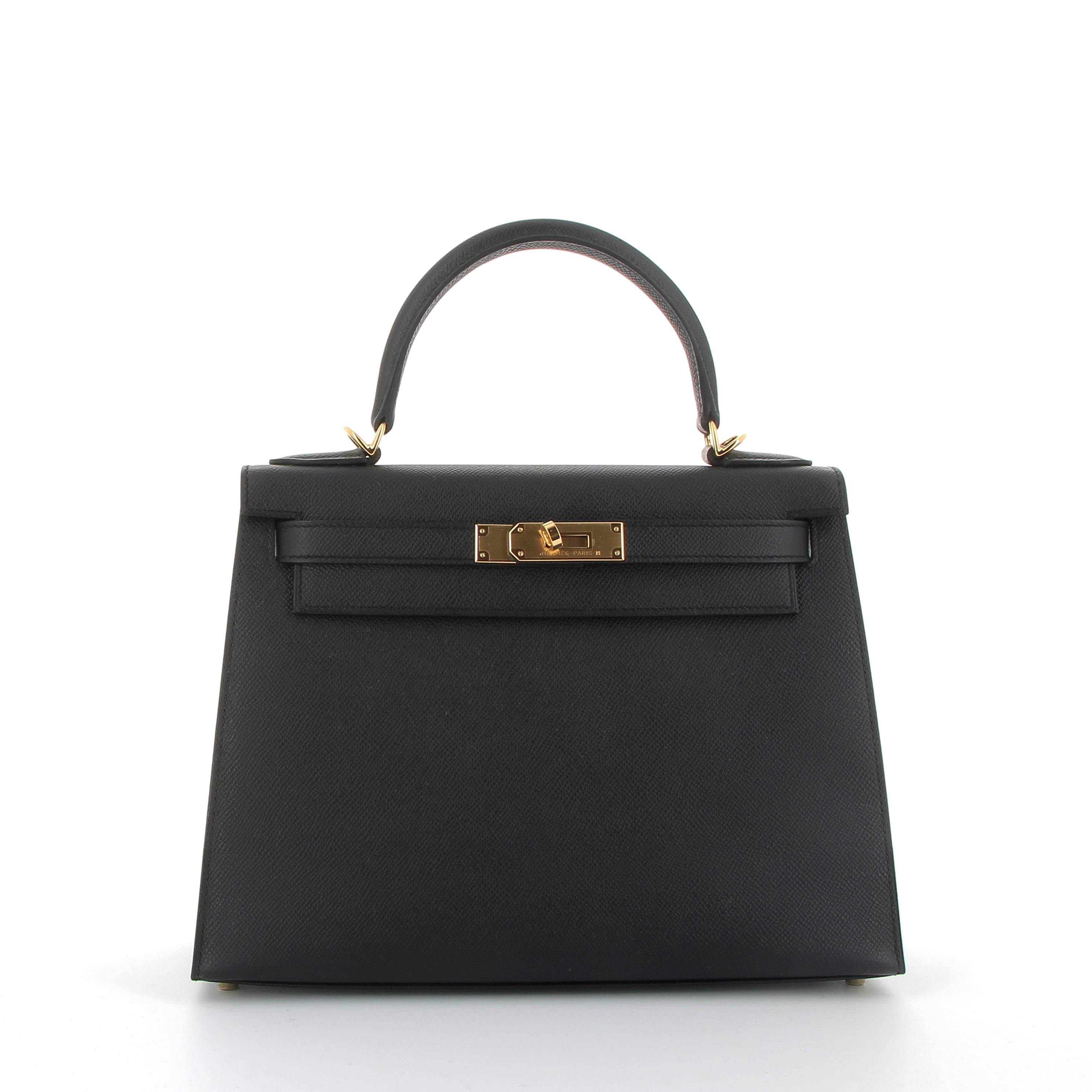 Hermes Kelly 28cm in Black Epsom with Gold Hardware