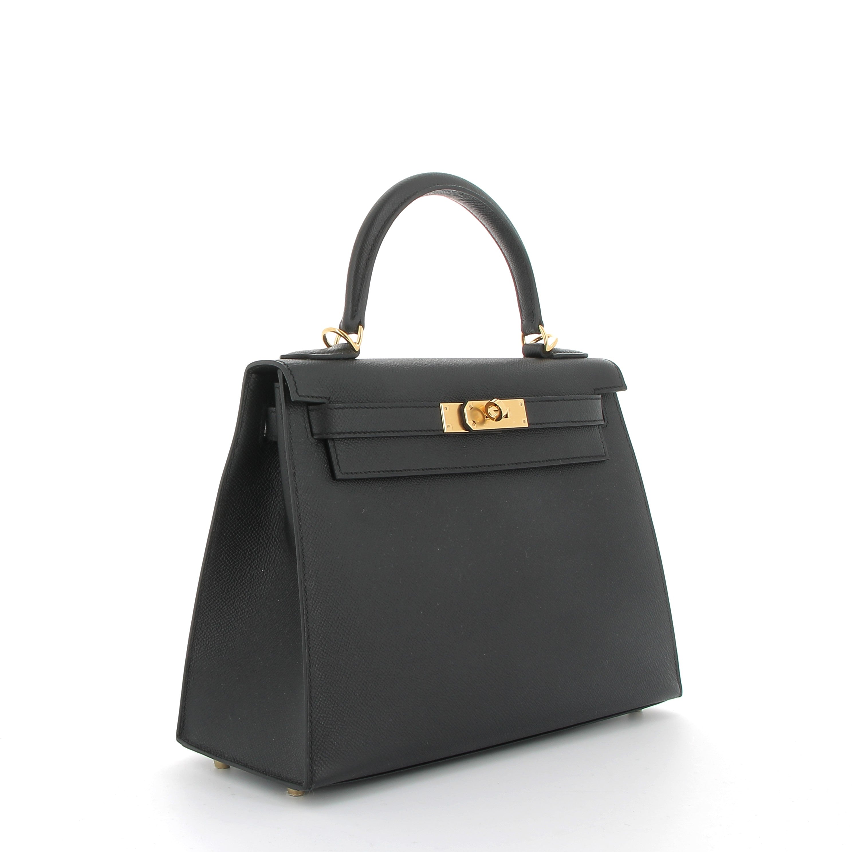 HERMÈS Kelly 25 Noir Epsom Leather Gold Hardware (GHW)
