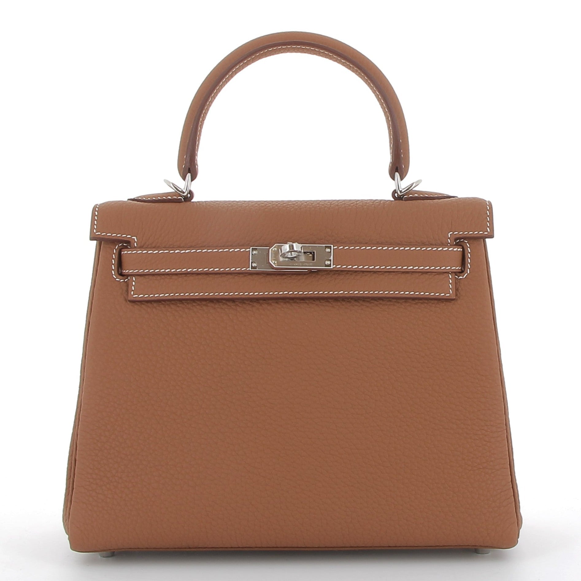 HERMES Kelly 25 Gold Togo Palladium hardware