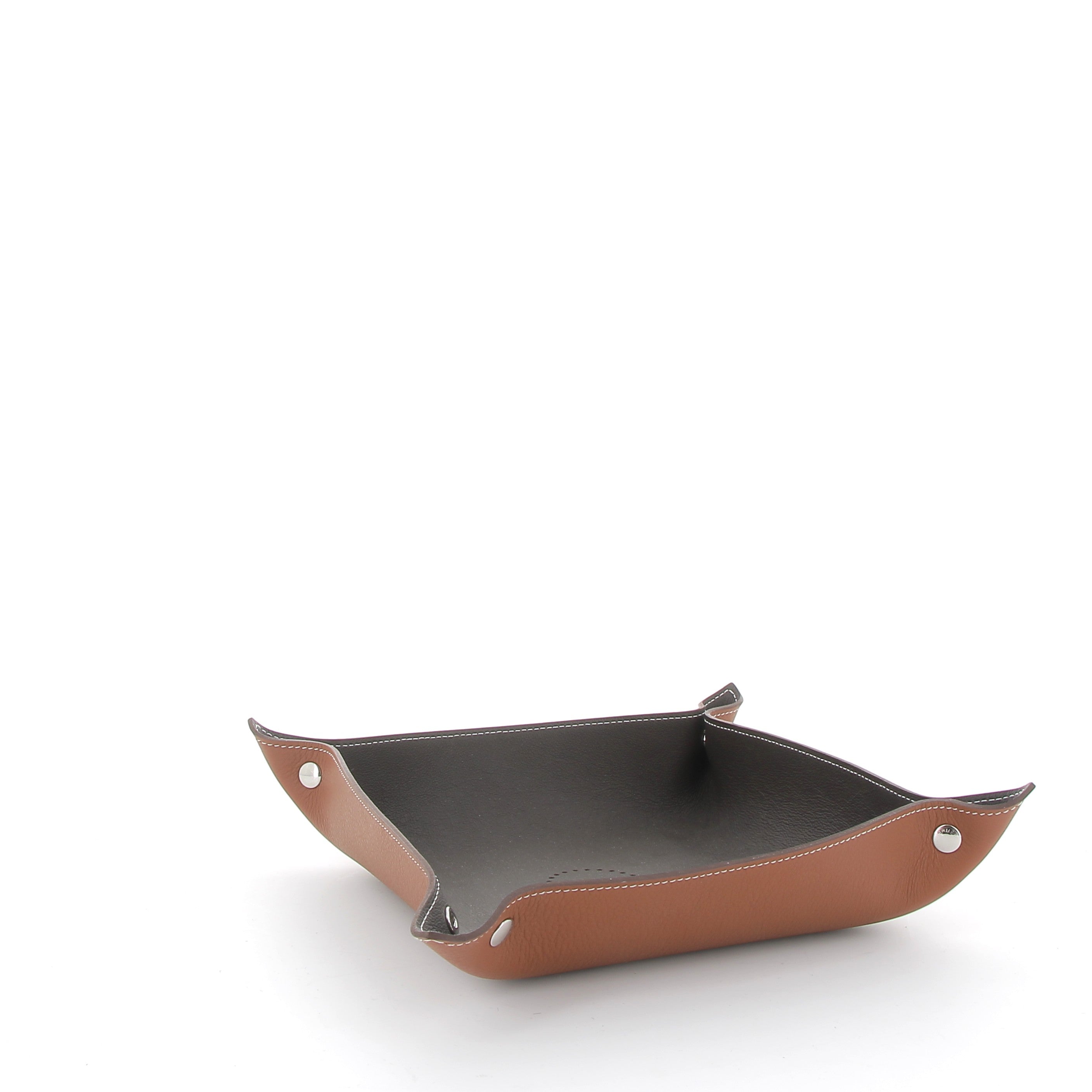 HERMÈS Vide-poche Mises et Relances Desk Taurillon smooth leather Ebony/Fawn