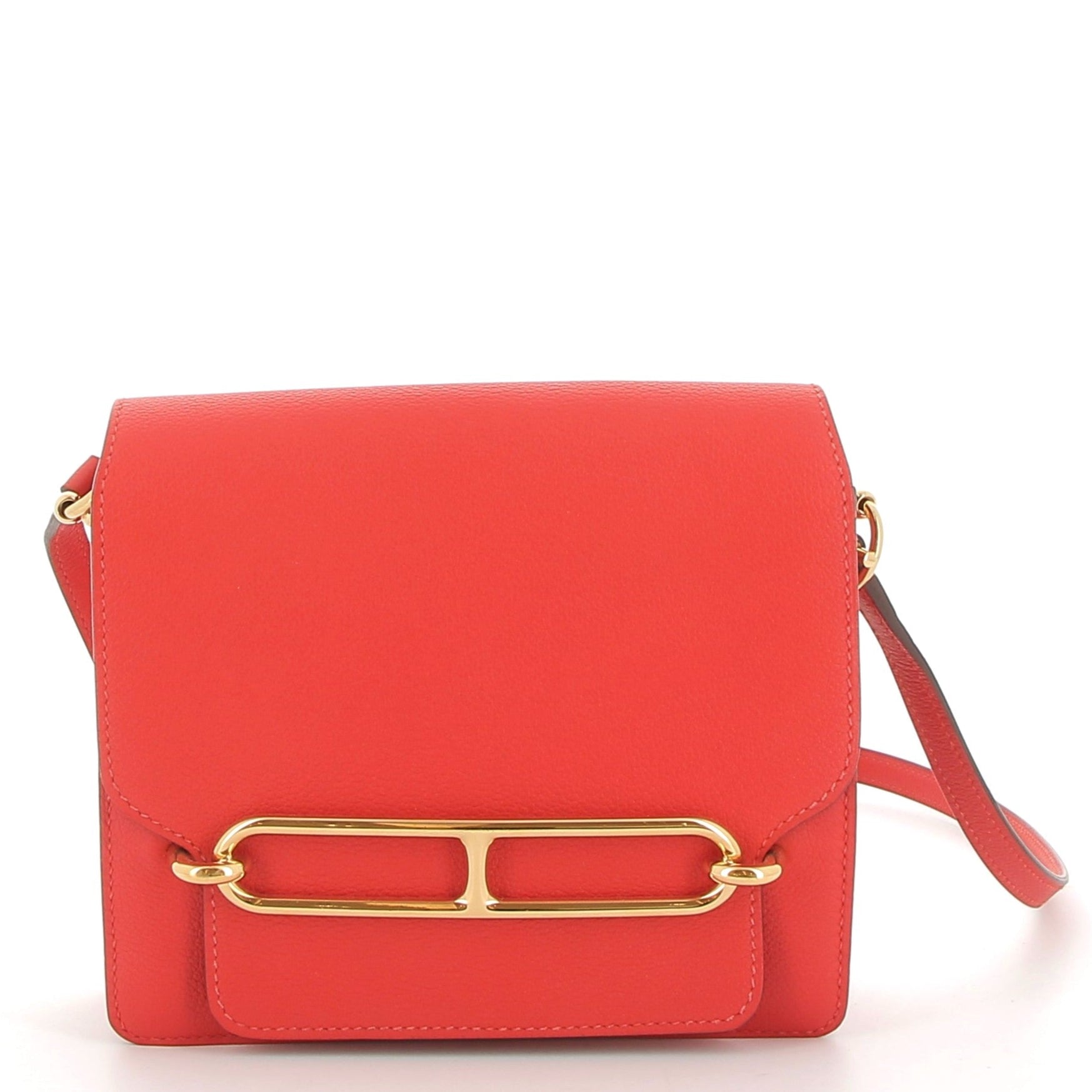 HERMÈS Roulis Rouge leather with Gold hardware (GHW)