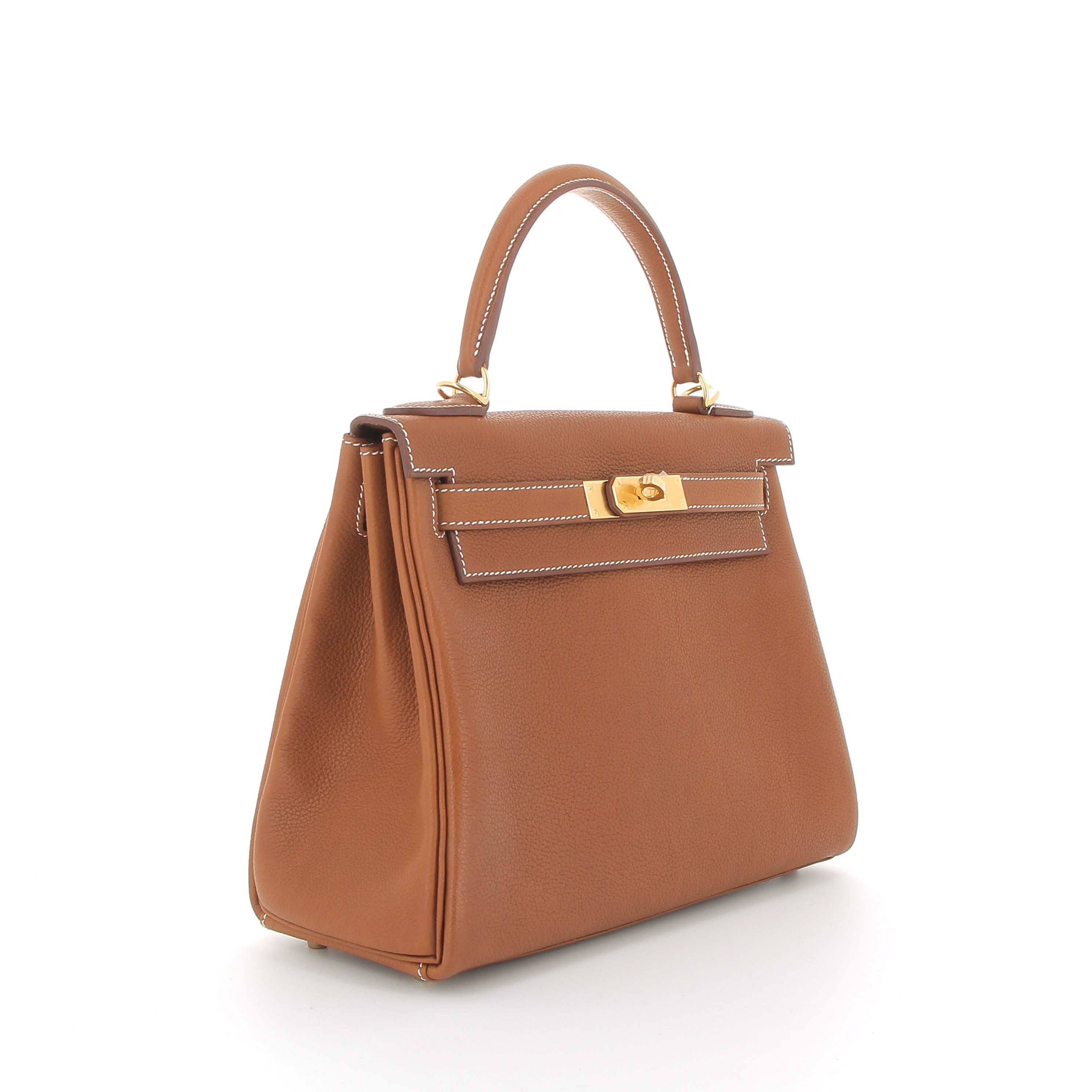 HERMÈS Kelly 28 Faubourg Barenia Fauve Yellow Gold hardware