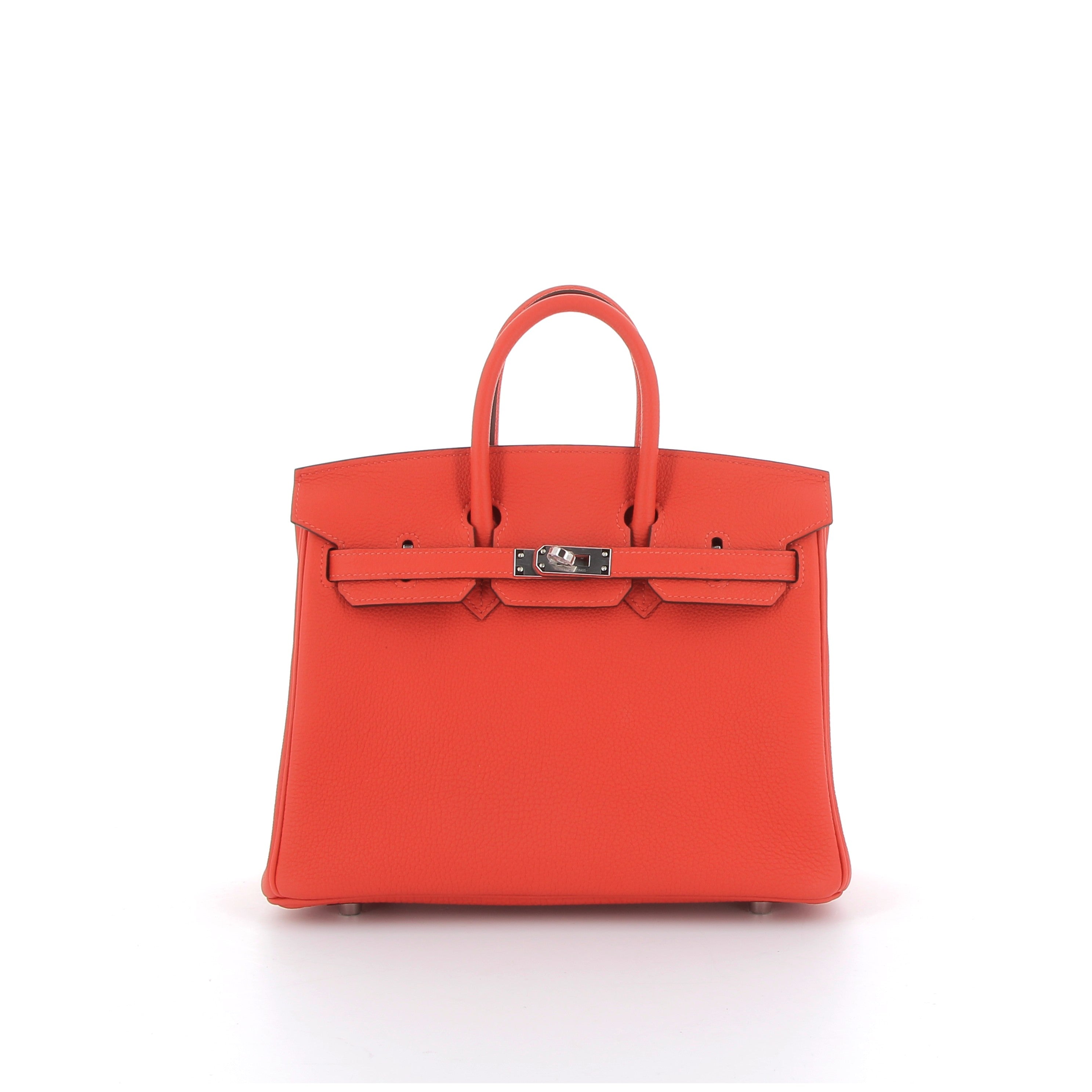 Hermès Birkin 25cm in Rouge Capucine Togo with Palladium Hardware