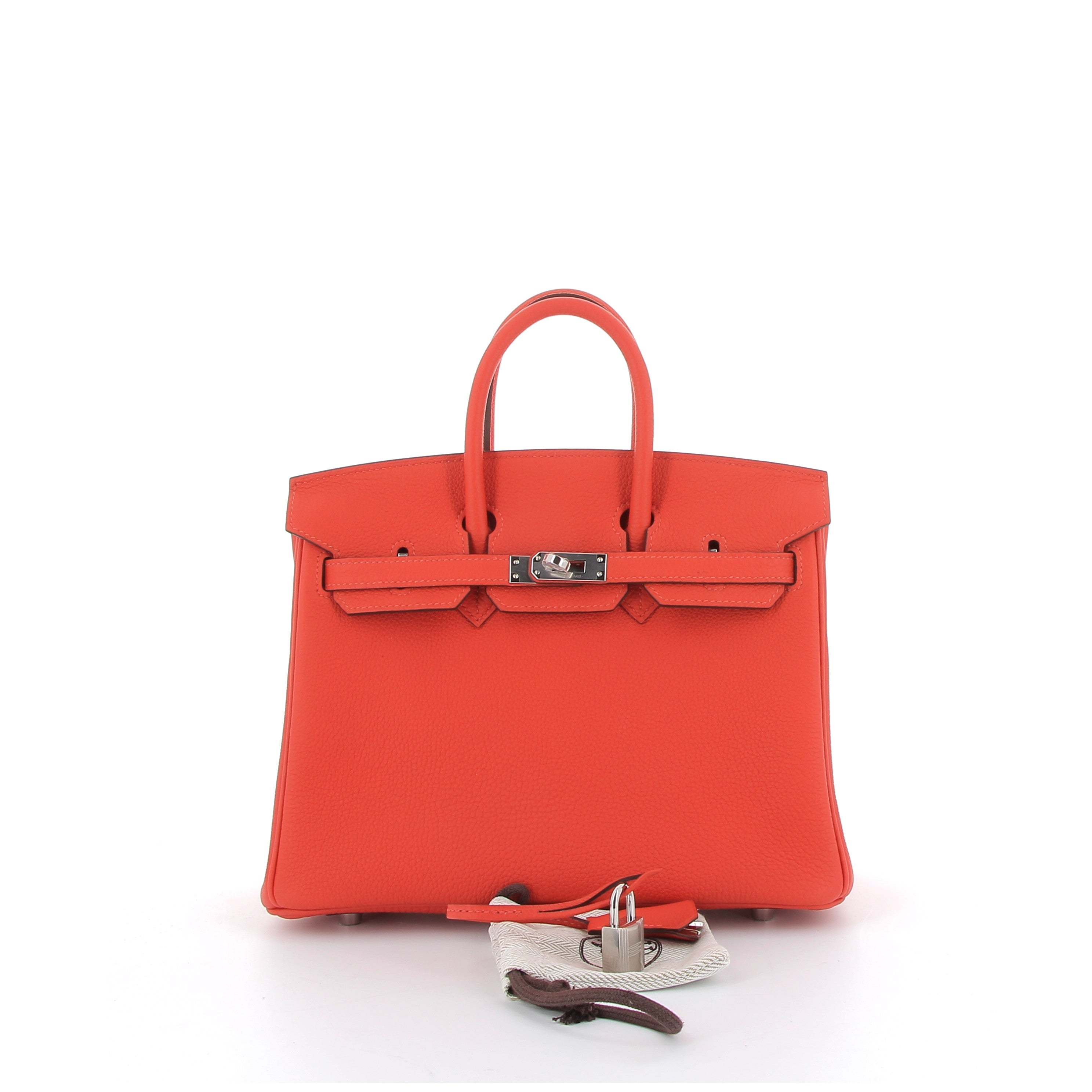 Hermès Birkin 25cm in Rouge Capucine Togo with Palladium Hardware