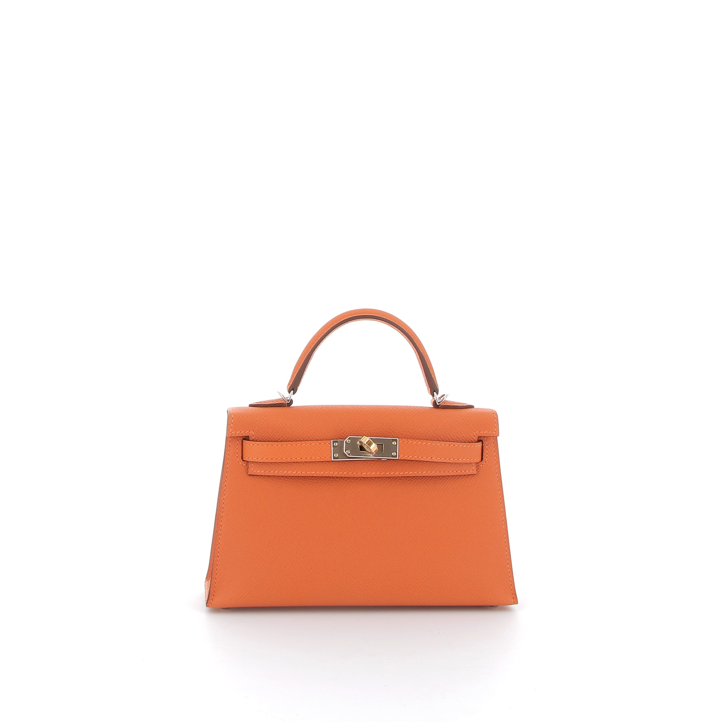Hermès Mini Kelly 20cm in Orange Epsom with Electrum Hardware